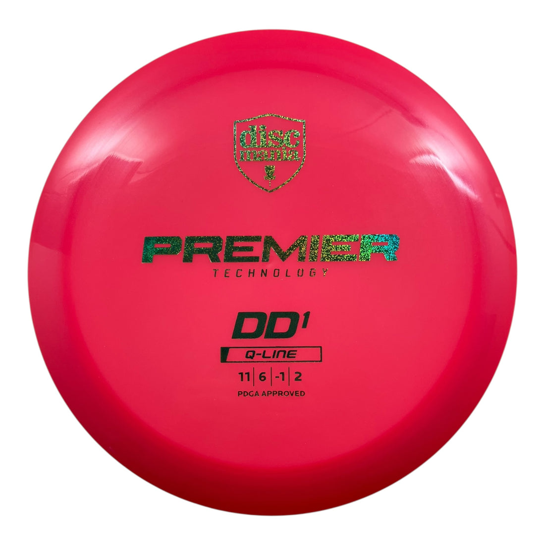 Discmania DD1 | Q-Line Premier | Pink/Green Sparkle 169g Disc Golf