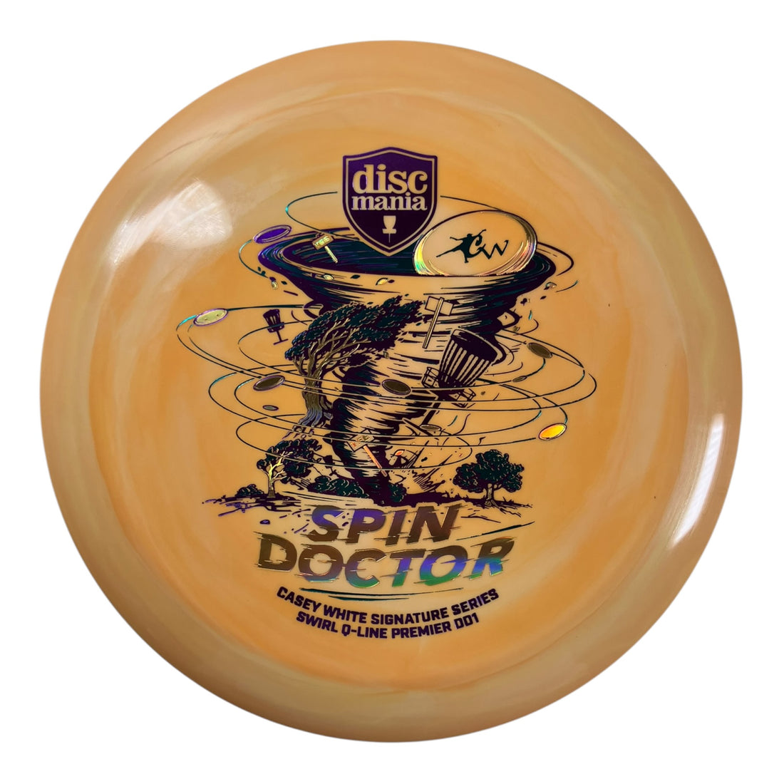 Discmania Spin Doctor - Premier DD1 | Swirl Q-Line | Orange/Purple 173-176g (Casey White) Disc Golf