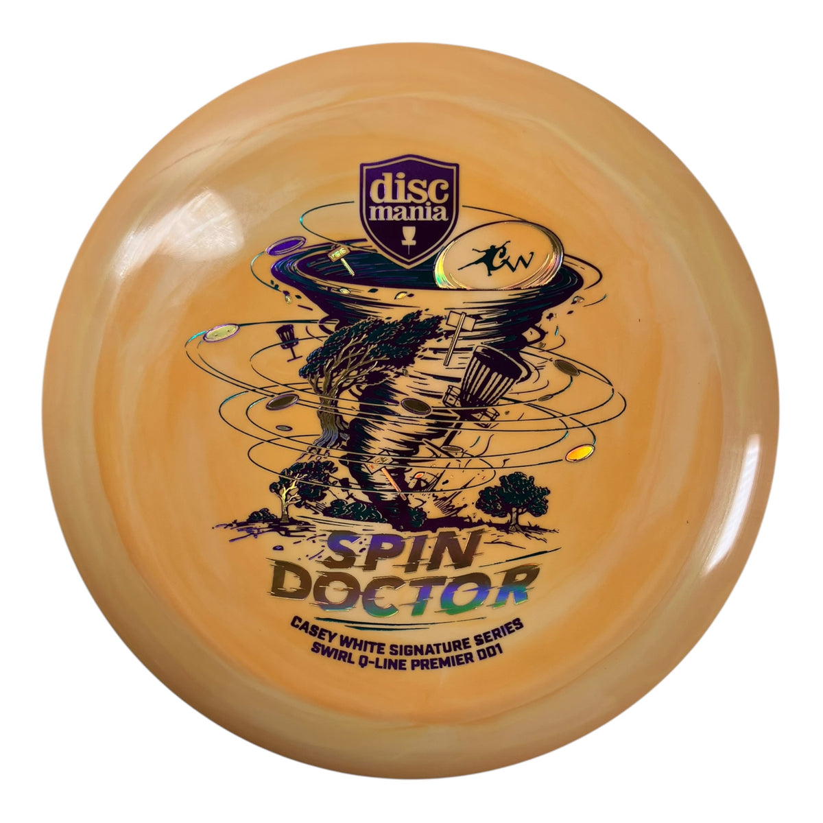 Discmania Spin Doctor - Premier DD1 | Swirl Q-Line | Orange/Purple 173-176g (Casey White) Disc Golf