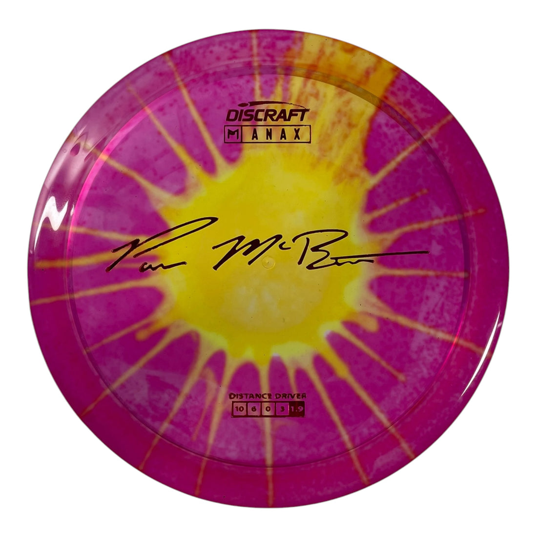 Discraft Anax | Z Line Fly Dye | Yellow/Pink 174g (Paul McBeth) Disc Golf