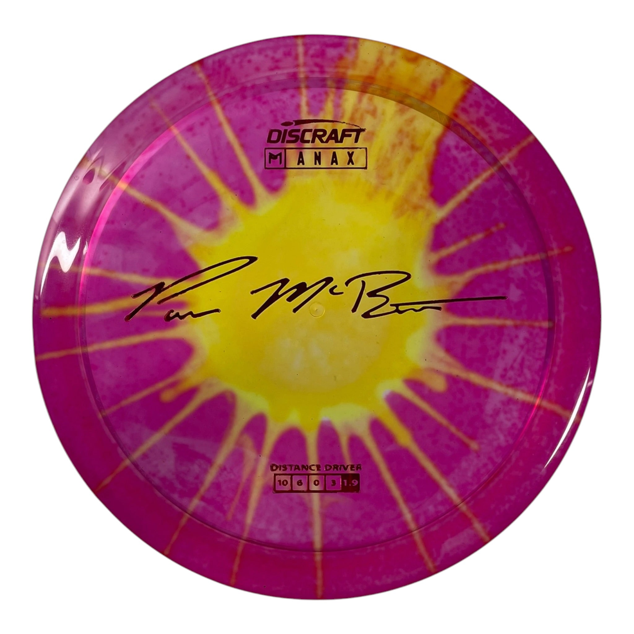 Discraft Anax | Z Line Fly Dye | Yellow/Pink 174g (Paul McBeth) Disc Golf