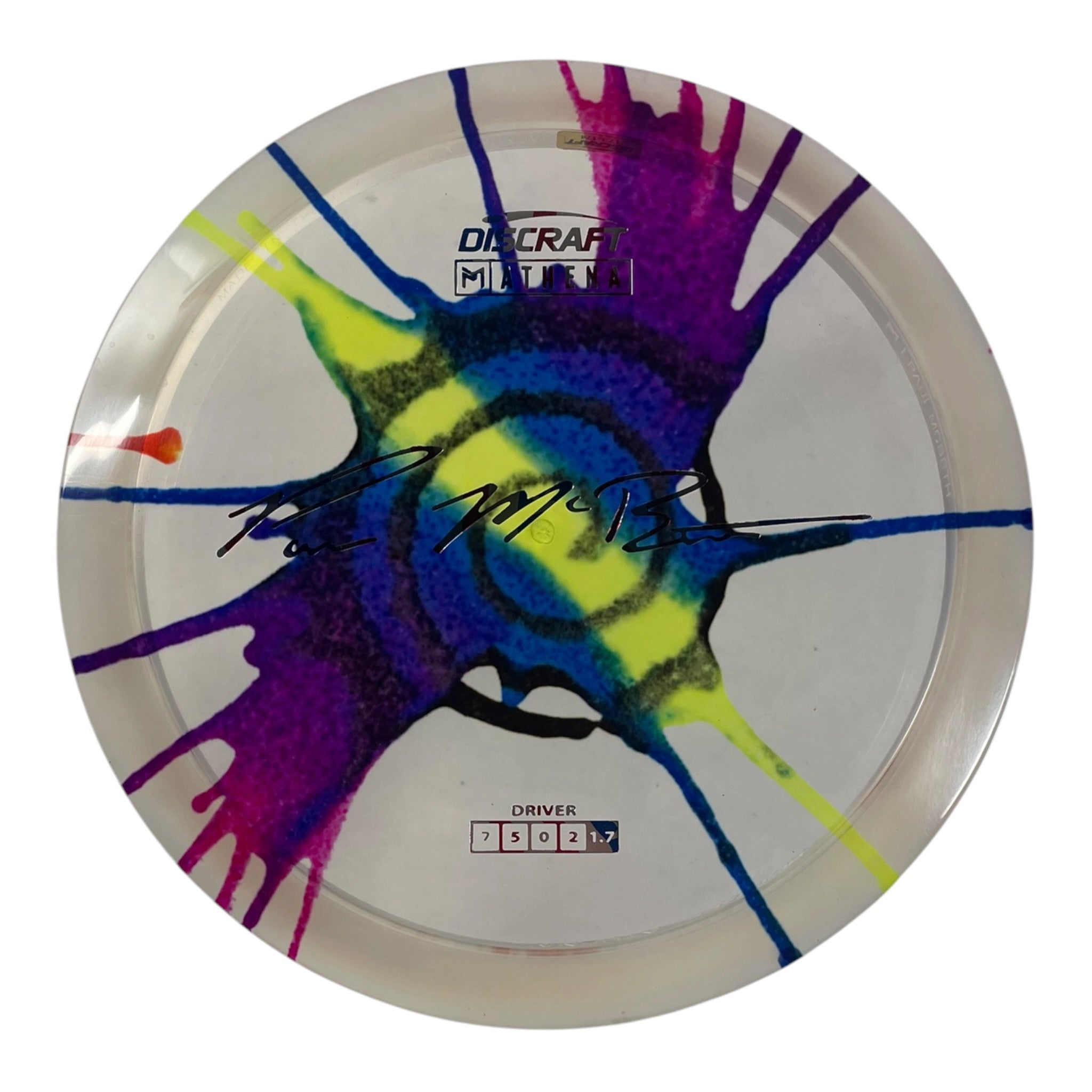 Discraft Athena | Z Line Fly Dye | Clear/USA 174g (Paul McBeth) Disc Golf
