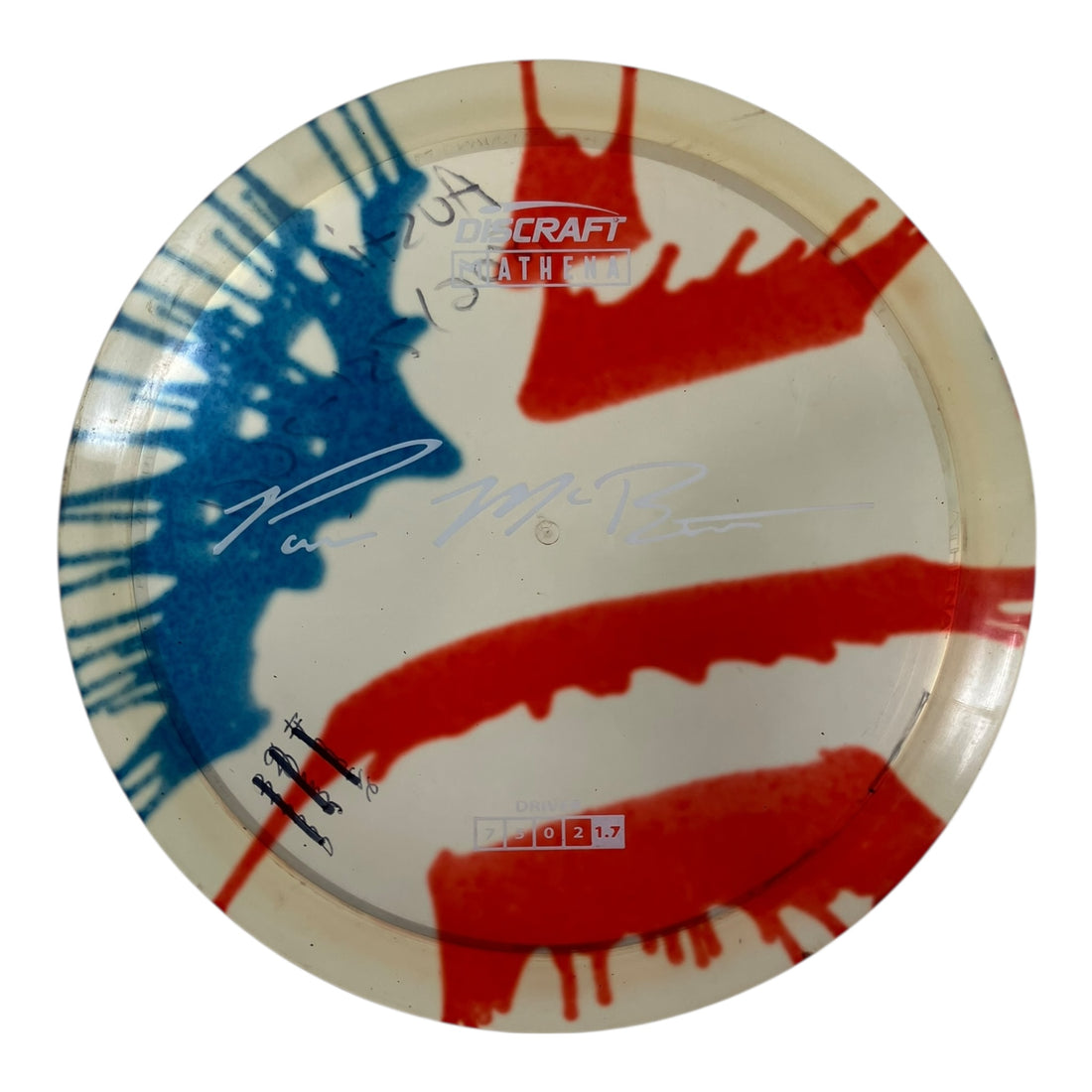 Discraft Athena - Used Fair | Z Line Fly Dye | Clear/USA 173g (Paul McBeth) Disc Golf