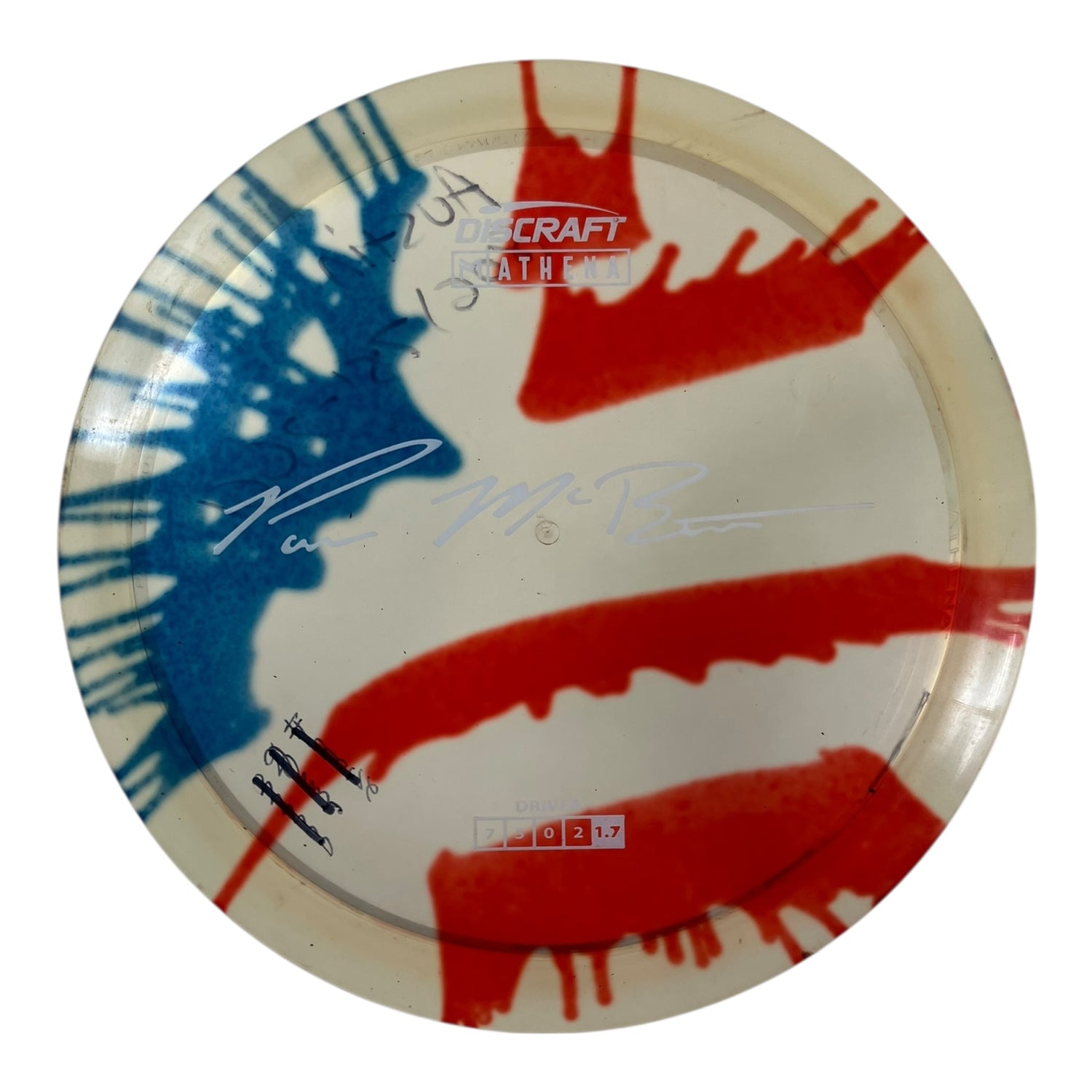 Discraft Athena - Used Fair | Z Line Fly Dye | Clear/USA 173g (Paul McBeth) Disc Golf