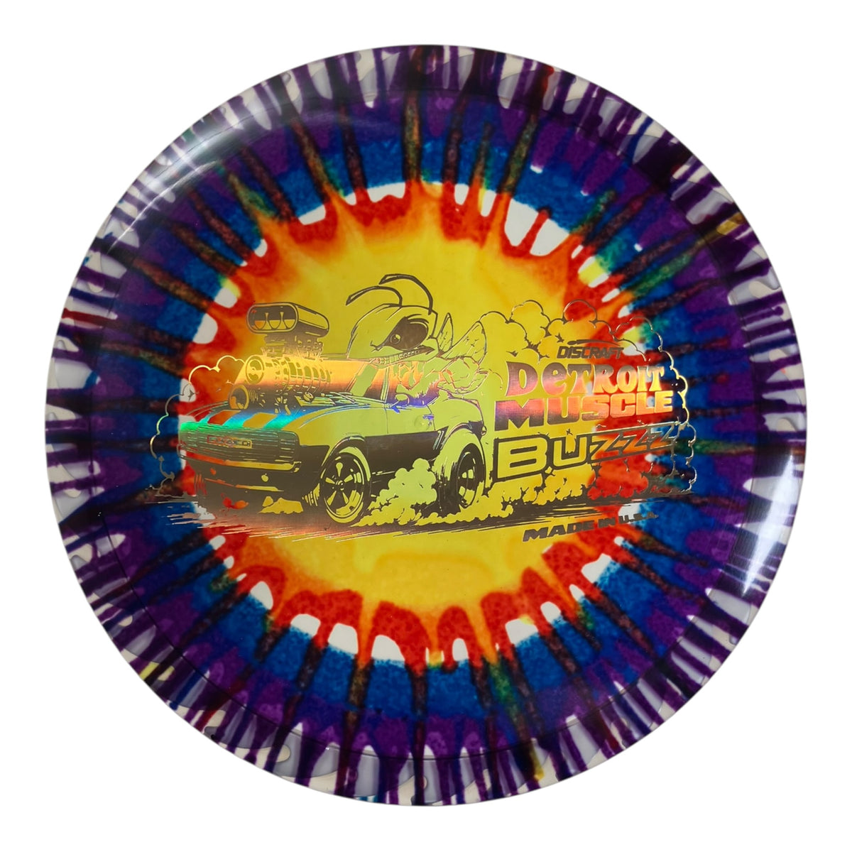 Discraft Buzzz | FlyDye FuZed | Rainbow/Gold 177g (Detroit Muscle) Disc Golf