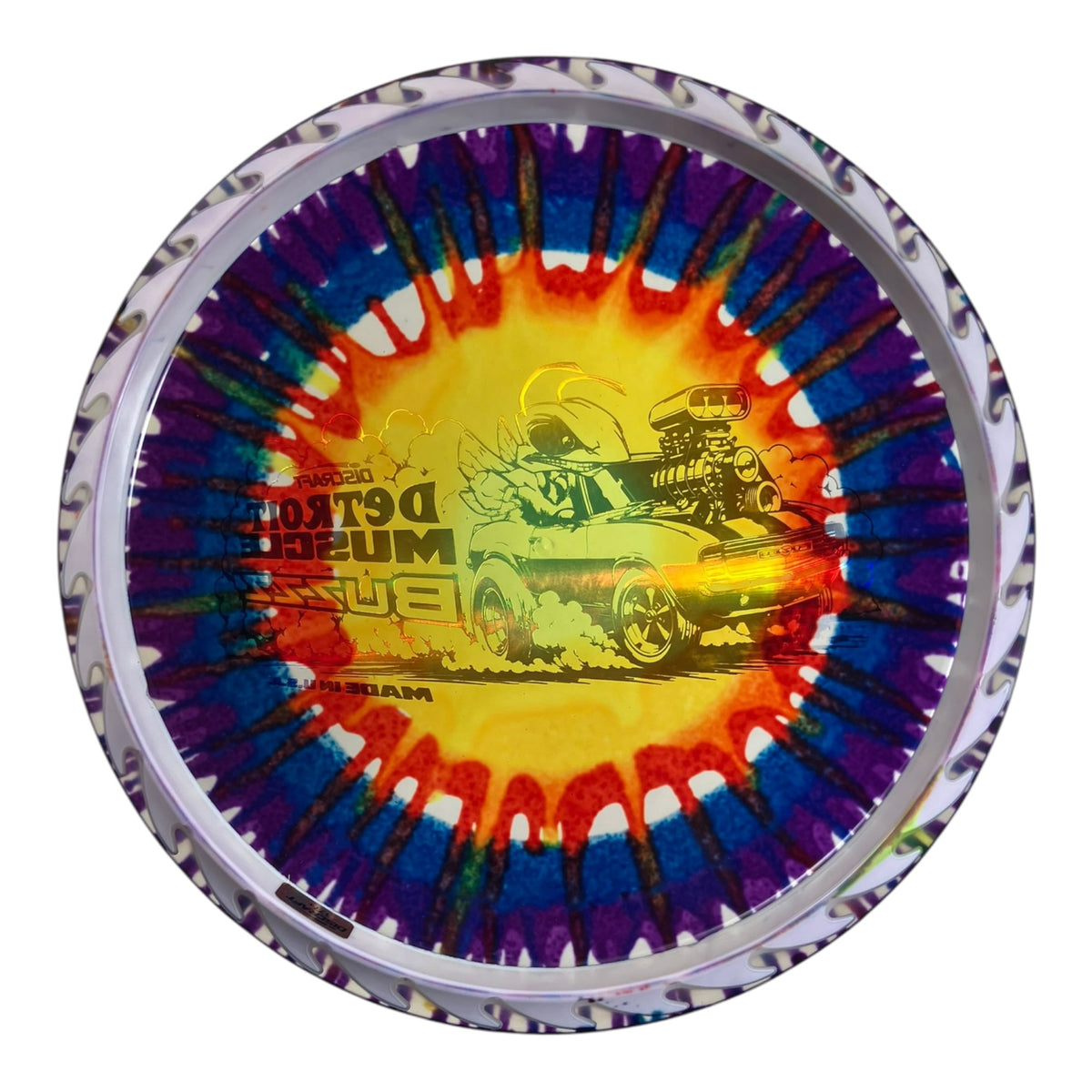 Discraft Buzzz | FlyDye FuZed | Rainbow/Gold 177g (Detroit Muscle) Disc Golf