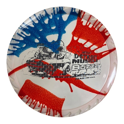 Discraft Buzzz | FlyDye FuZed | Red/White/Blue 177g (Detroit Muscle) Disc Golf