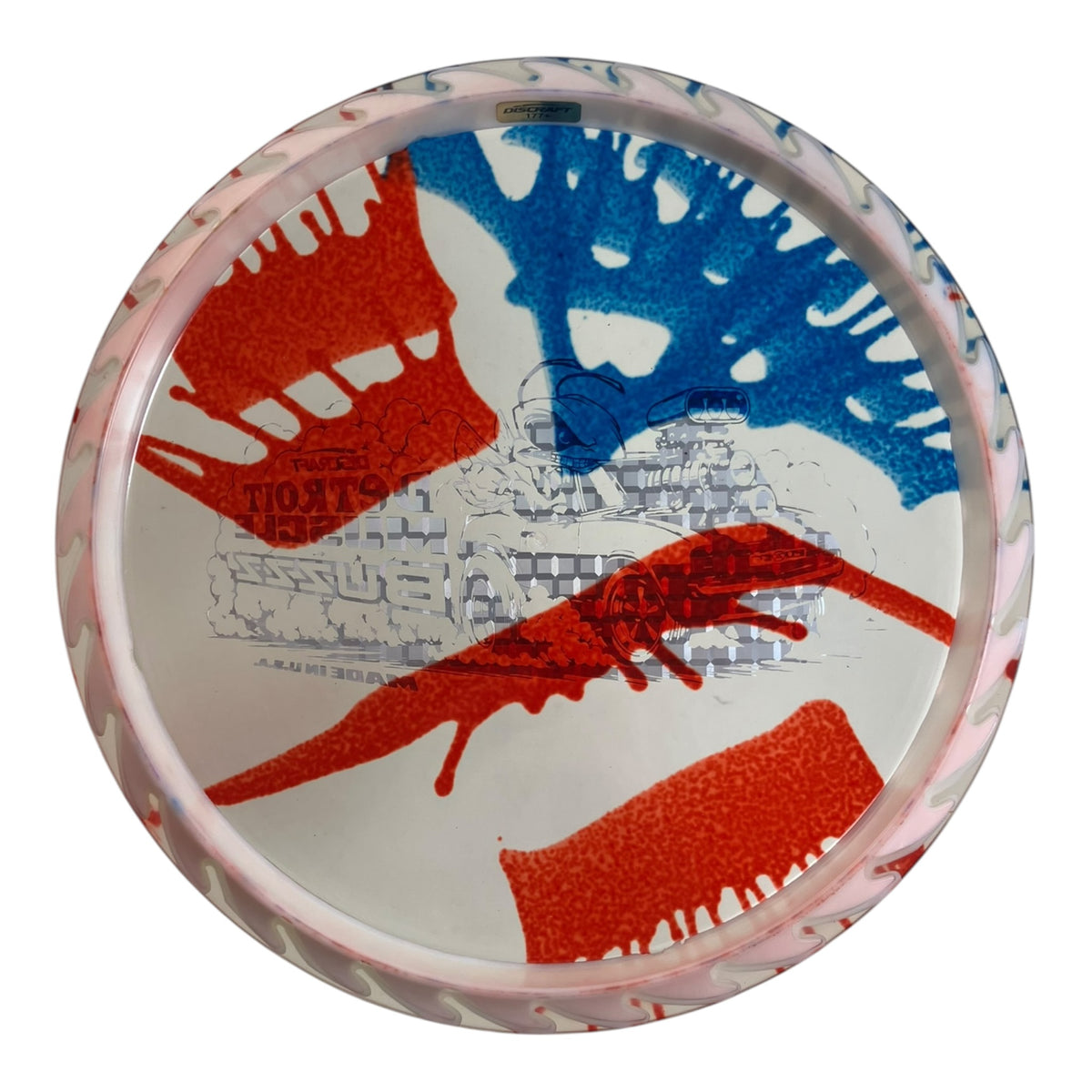 Discraft Buzzz | FlyDye FuZed | Red/White/Blue 177g (Detroit Muscle) Disc Golf