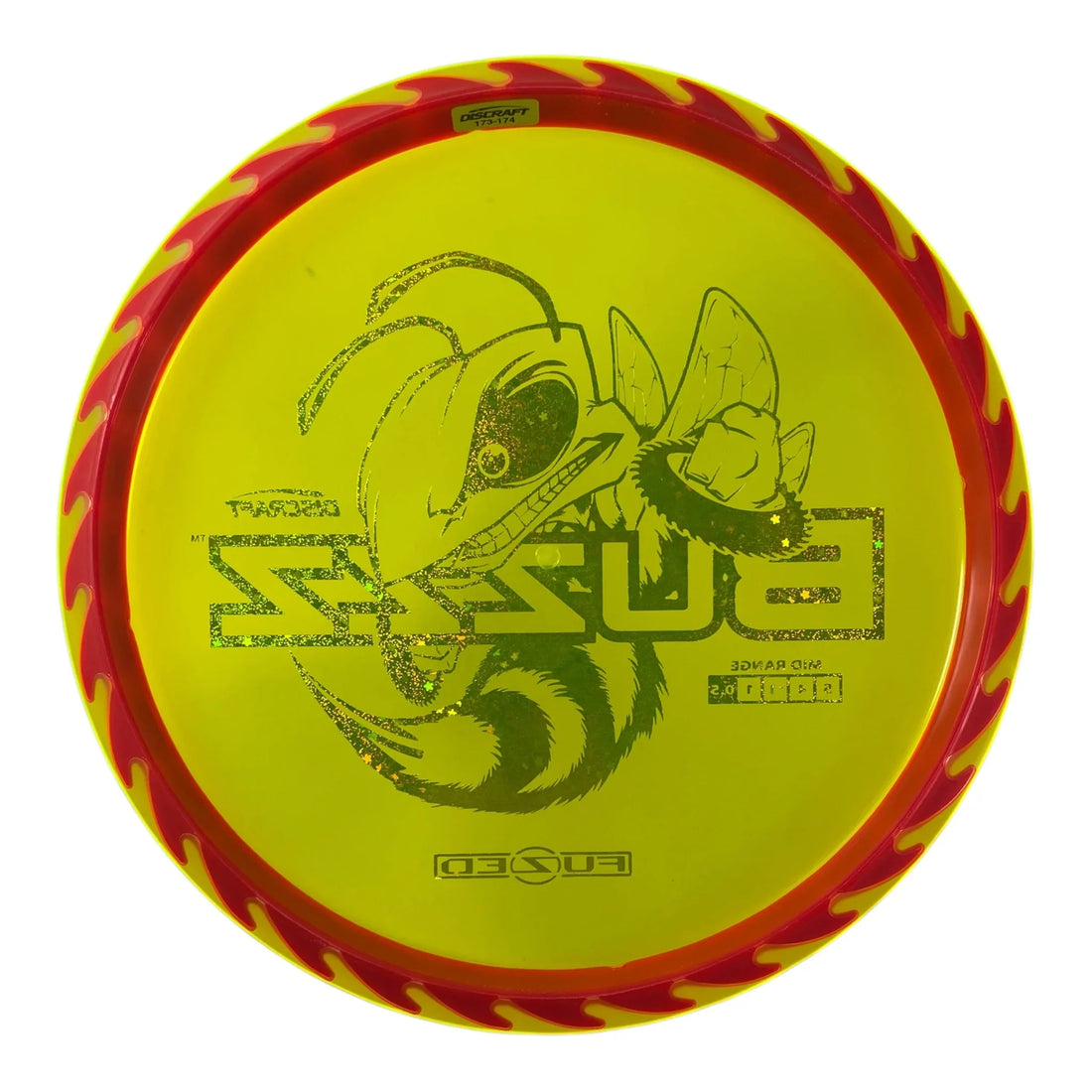 Discraft Buzzz | Fuzed Line | Yellow/Red Sparkle 174g (Buzzzsaw) Disc Golf