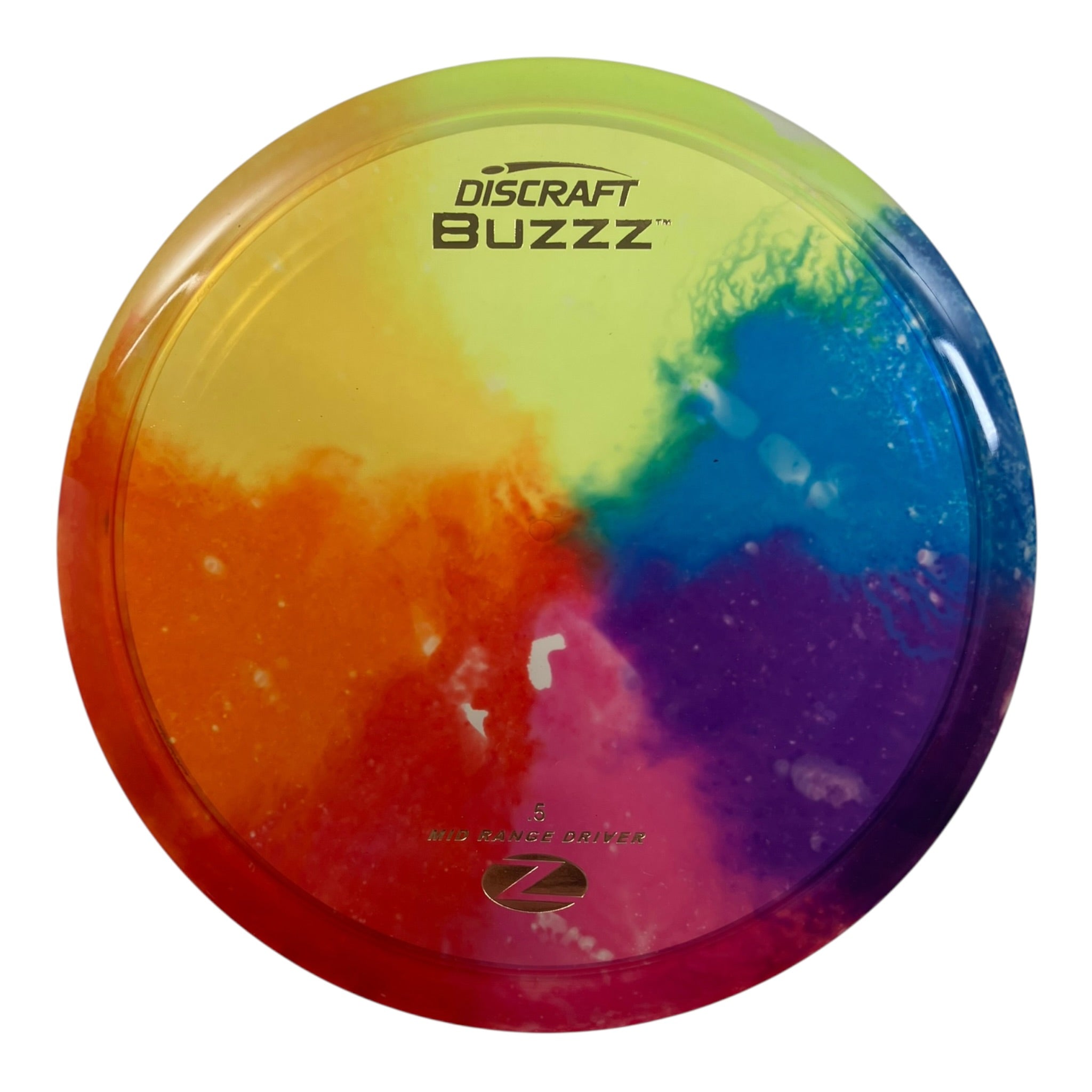 Discraft Buzzz | Z Line Fly Dye | Multi/Gold 173g Disc Golf