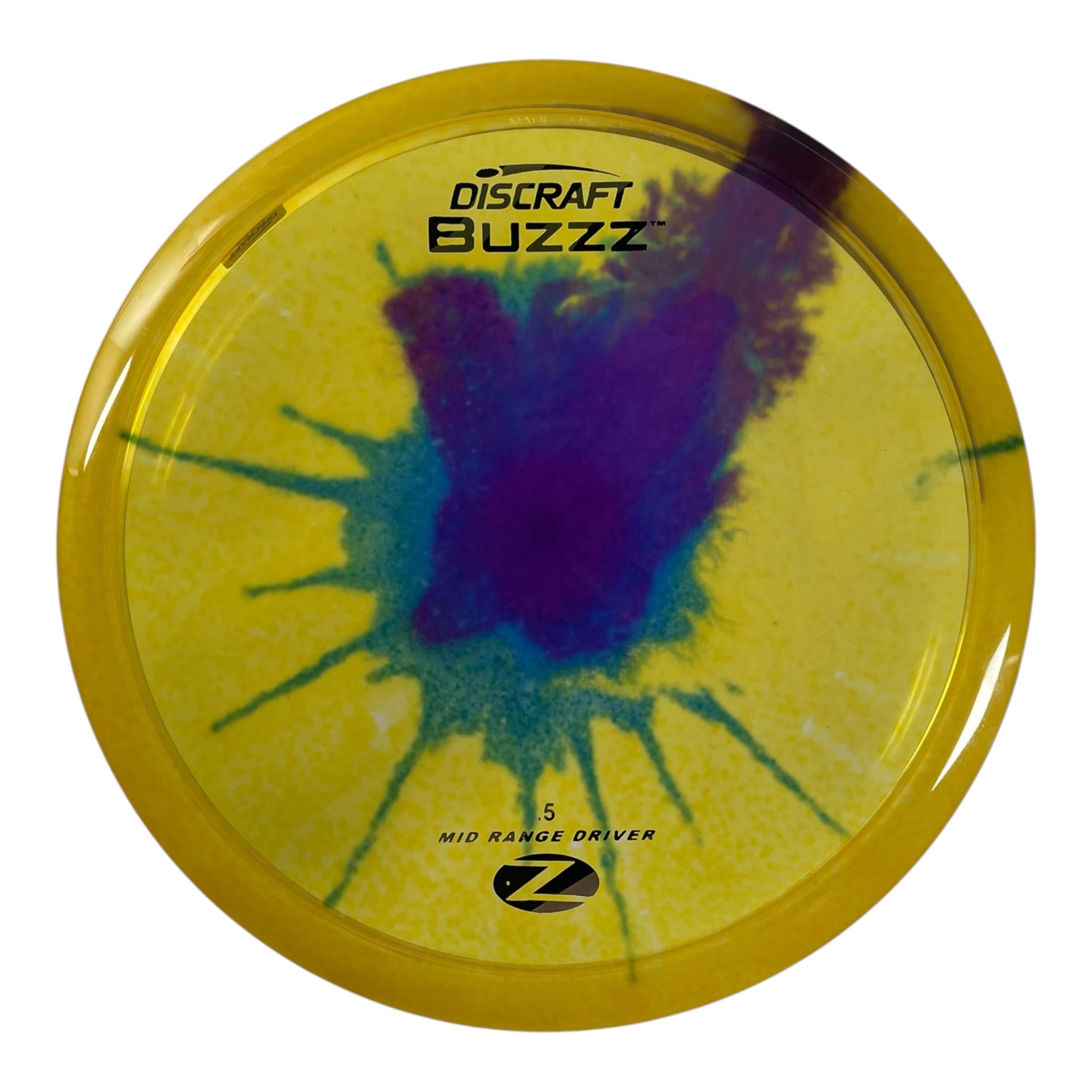 Discraft Buzzz | Z Line Fly Dye | Yellow/Silver 167g Disc Golf