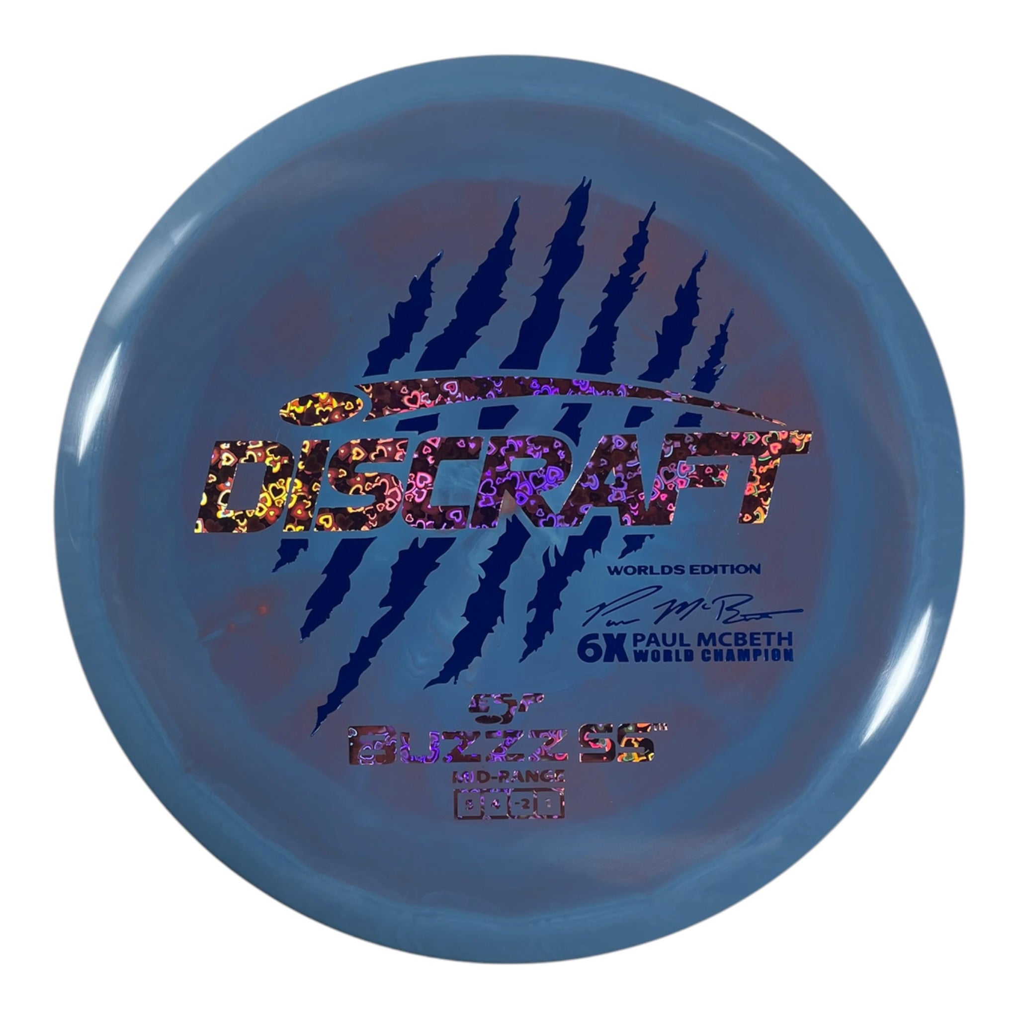 Discraft Buzzz SS | ESP | Blue/Hearts 174g (Paul McBeth 6x Claw) Disc Golf