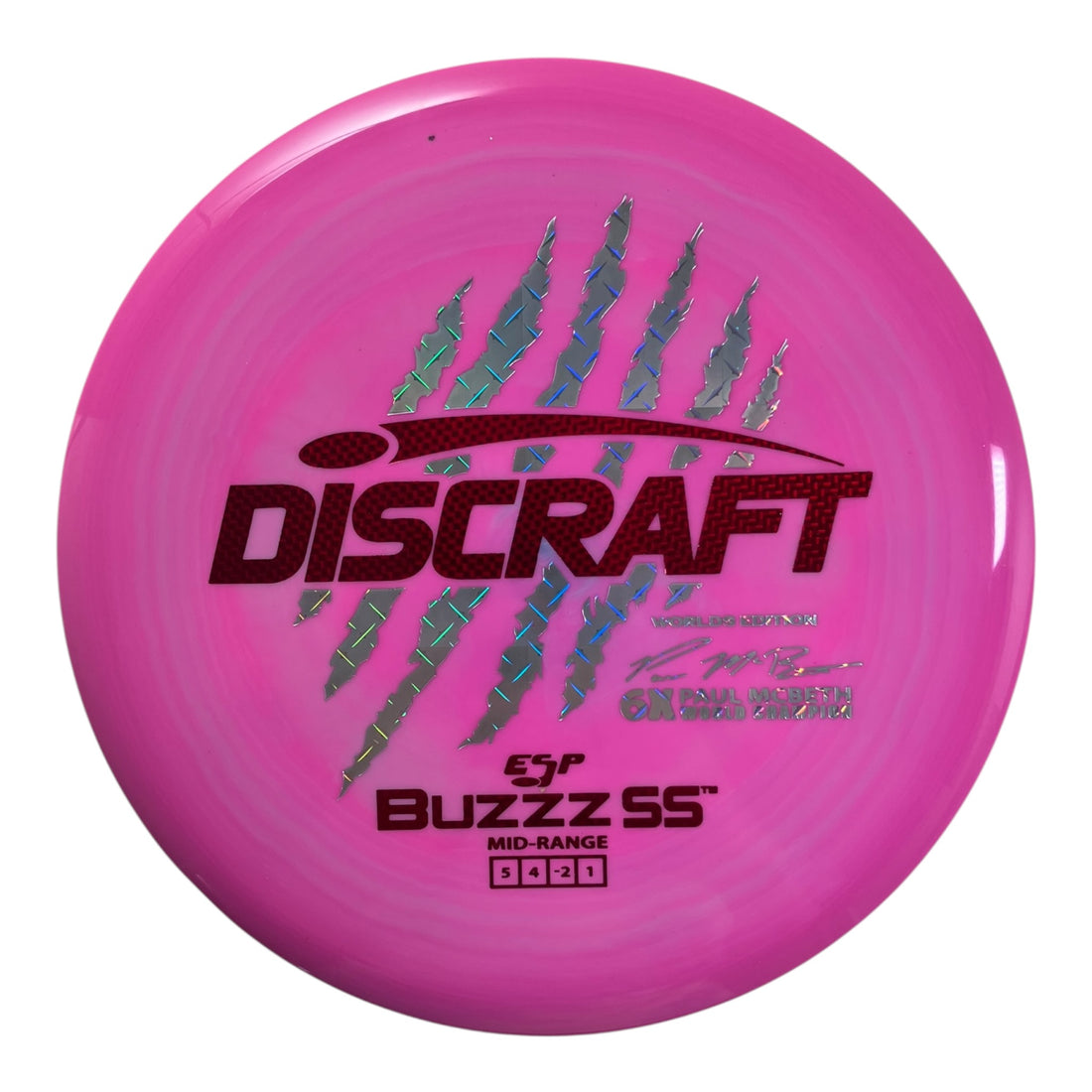 Discraft Buzzz SS | ESP | Pink/Red 174g (Paul McBeth 6x Claw) Disc Golf