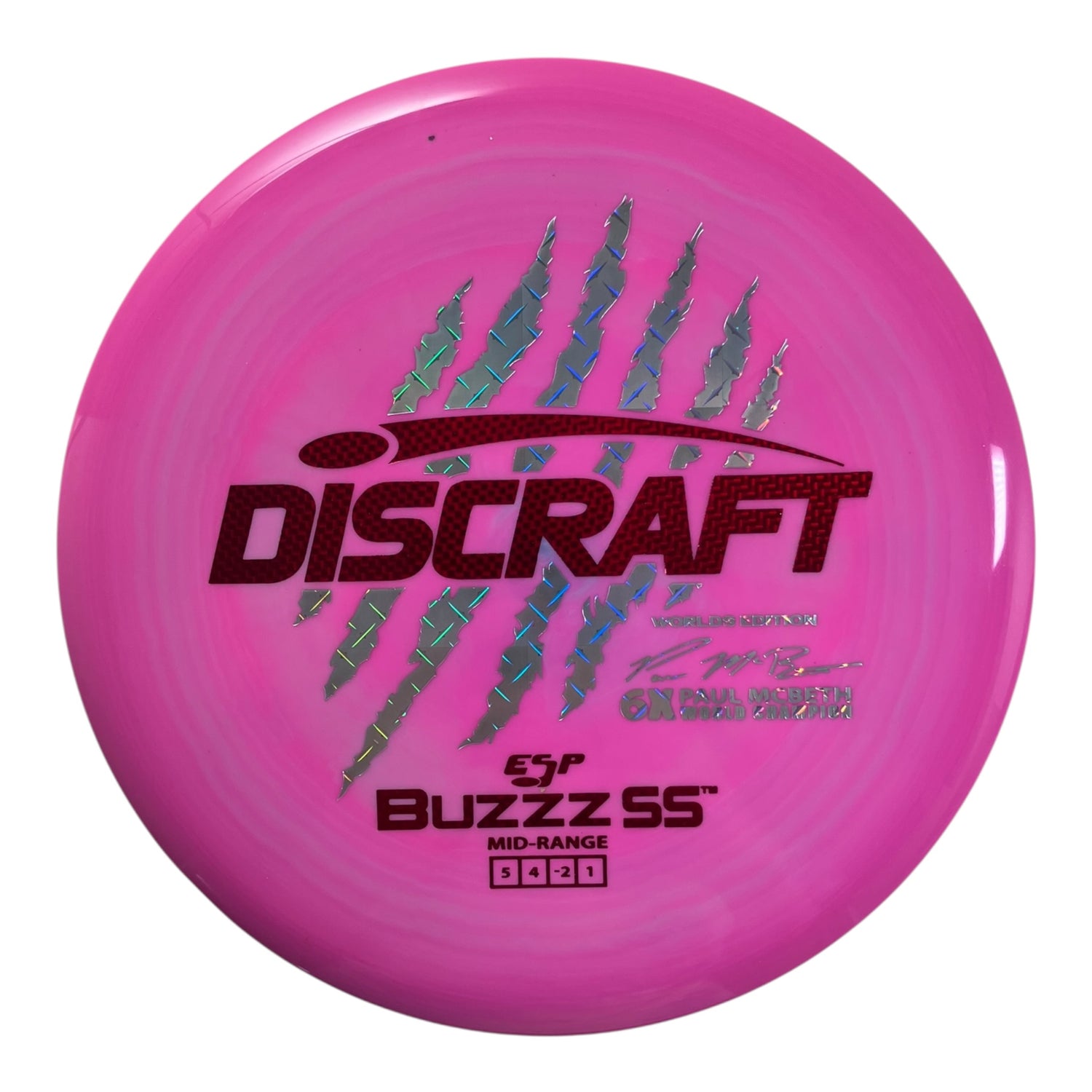 Discraft Buzzz SS | ESP | Pink/Red 174g (Paul McBeth 6x Claw) Disc Golf