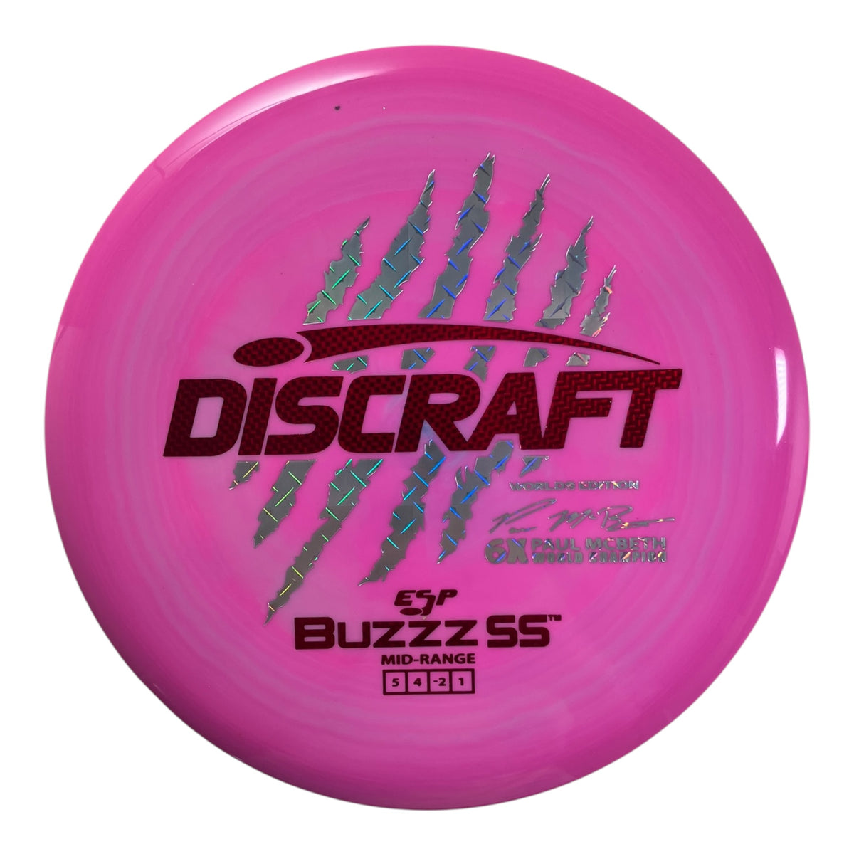 Discraft Buzzz SS | ESP | Pink/Red 174g (Paul McBeth 6x Claw) Disc Golf