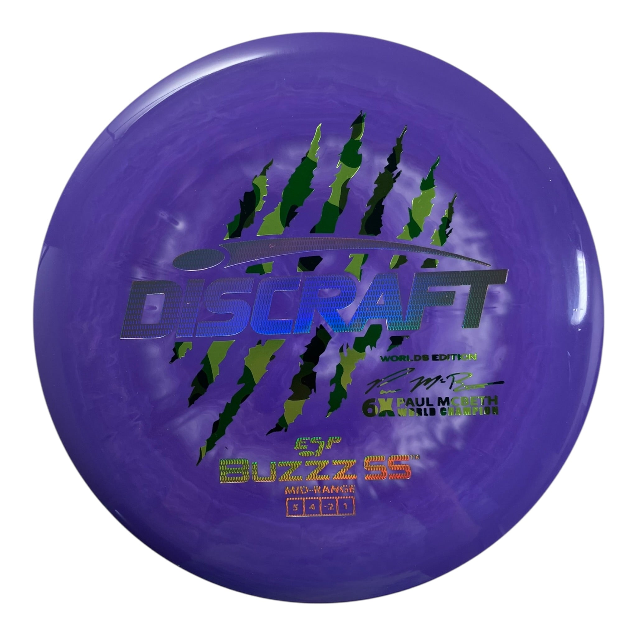 Discraft Buzzz SS | ESP | Purple/Camo 180g (Paul McBeth 6x Claw) Disc Golf