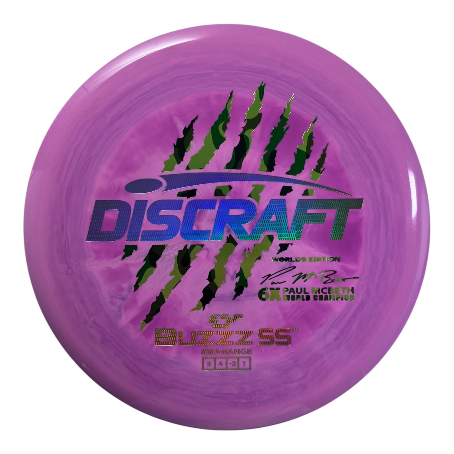 Discraft Buzzz SS | ESP | Purple/Holo 180g (Paul McBeth 6x Claw) Disc Golf