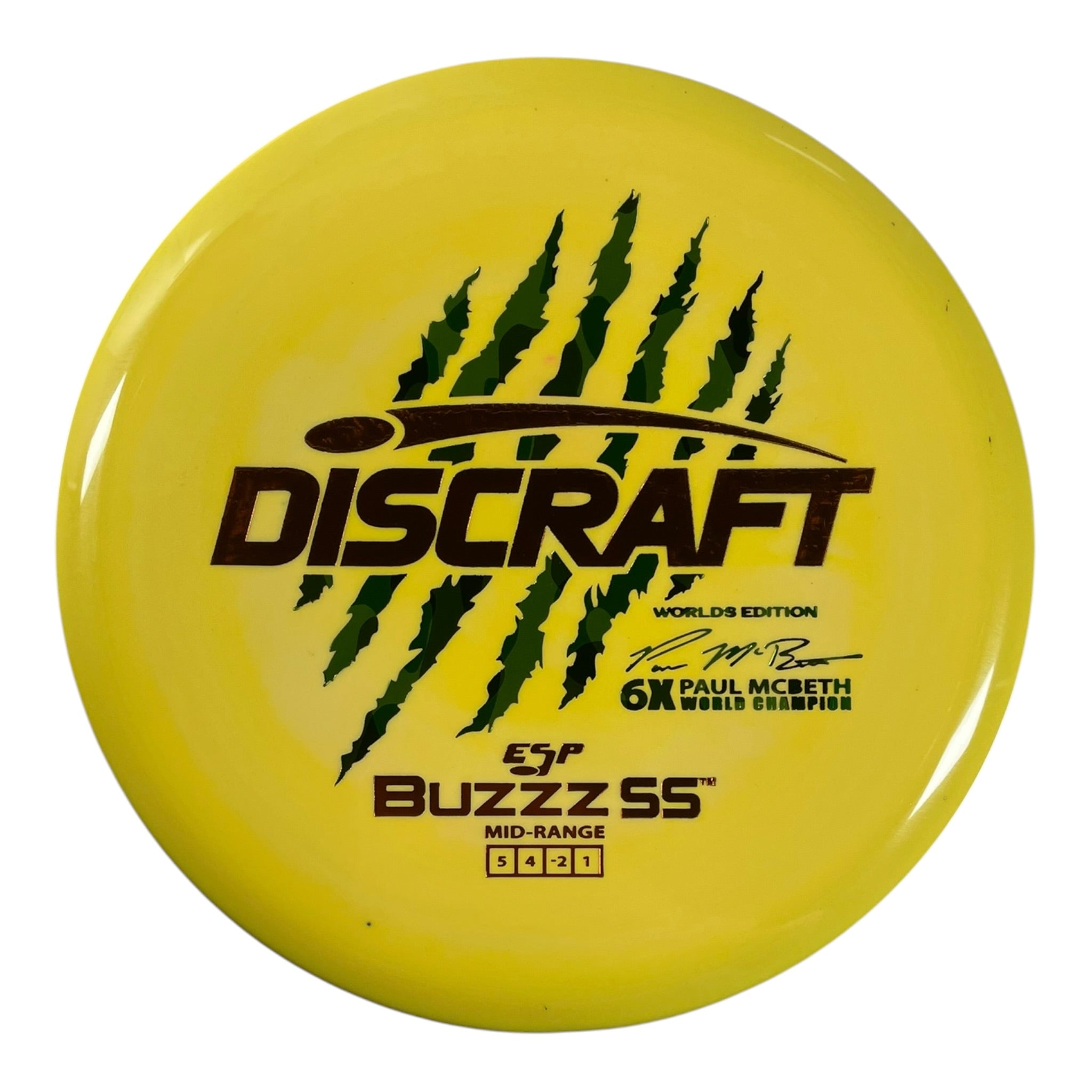 Discraft Buzzz SS | ESP | Yellow/Camo 174g (Paul McBeth 6x Claw) Disc Golf