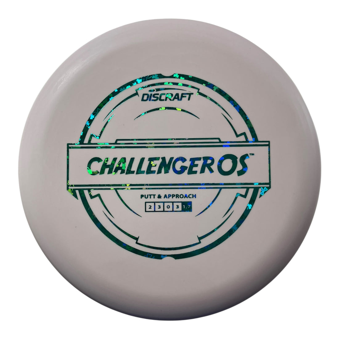 Discraft Challenger OS | Putter Line | White/Clover 169g Disc Golf