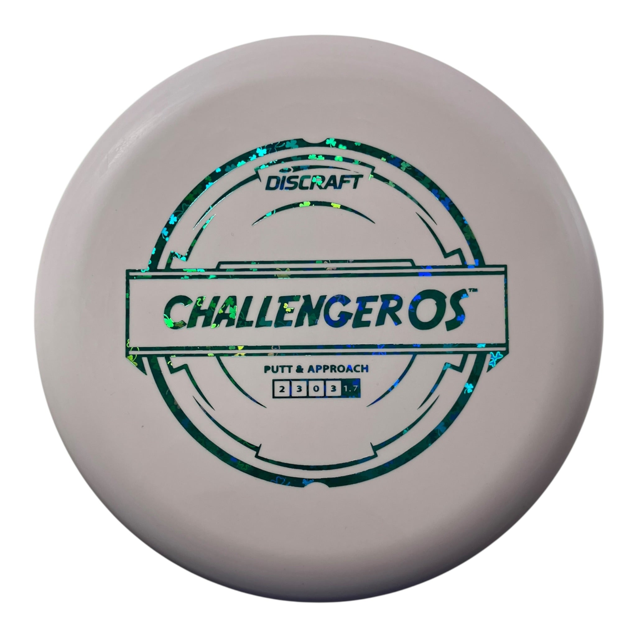 Discraft Challenger OS | Putter Line | White/Clover 169g Disc Golf