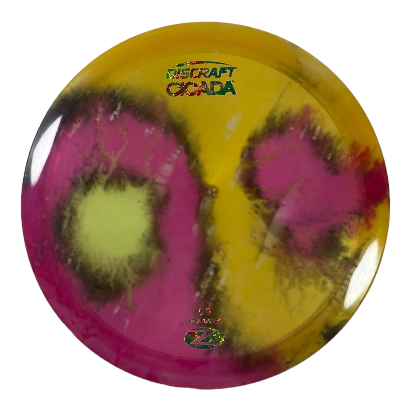 Discraft Cicada | Z Line Fly Dye | Yellow/Party Time 176g Disc Golf