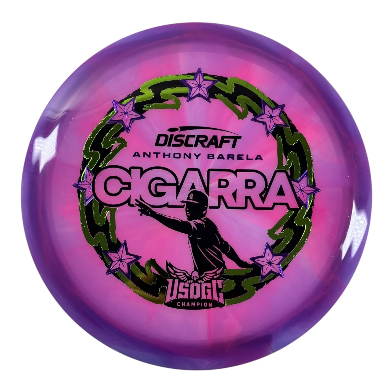 Discraft Cigarra | Z Swirl | Pink/Green/Black 174g (Anthony Barela USDGC) Disc Golf