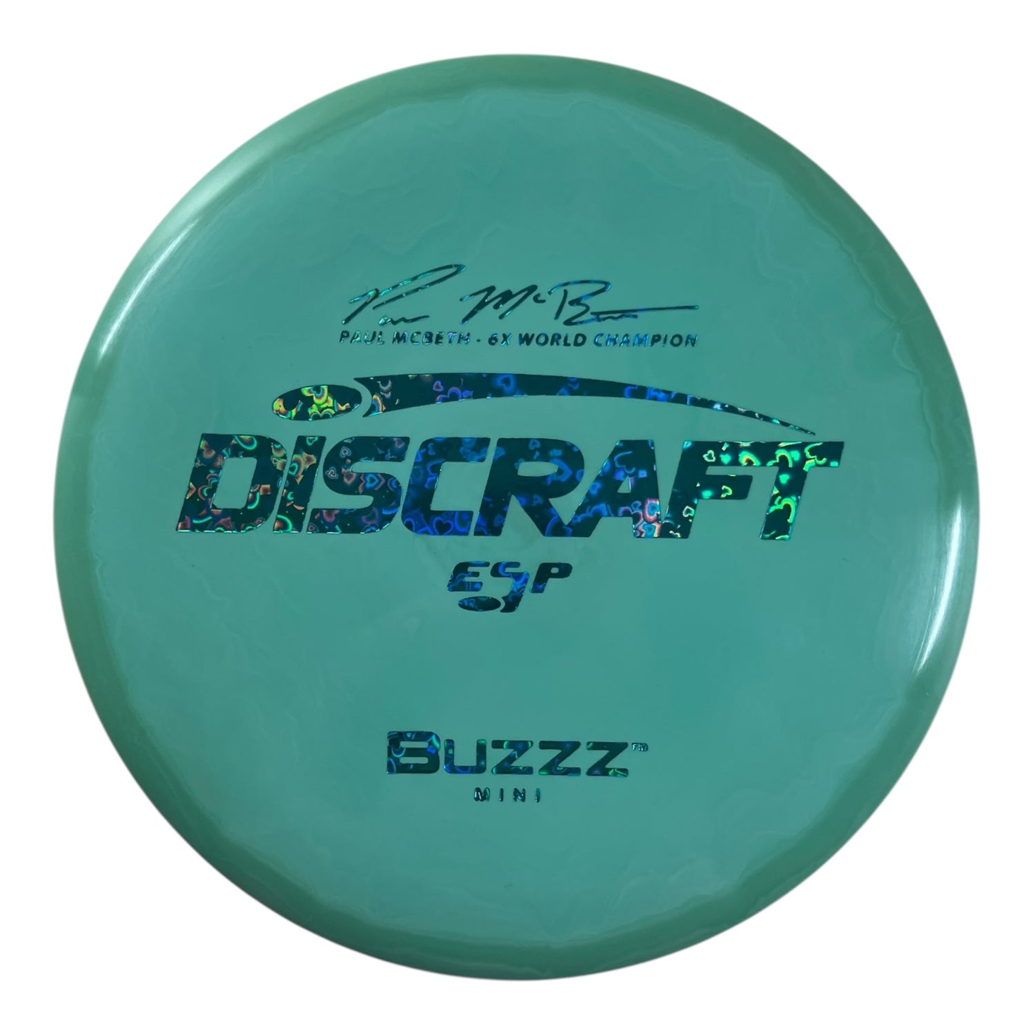 Discraft Discraft Buzzz Mini Marker Disc | ESP | Green/Blue Hearts Disc Golf