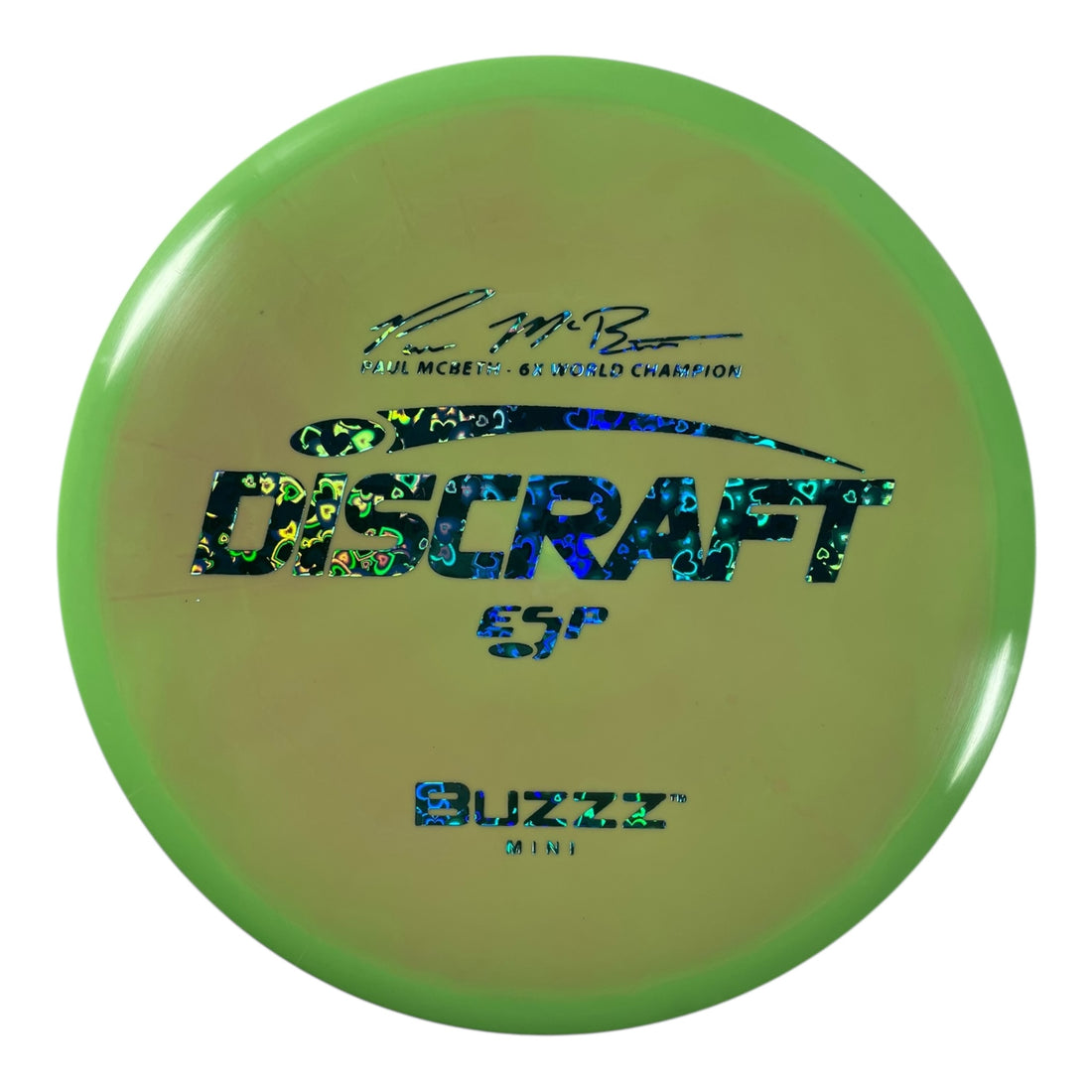 Discraft Discraft Buzzz Mini Marker Disc | ESP | Green/Blue Hearts Disc Golf