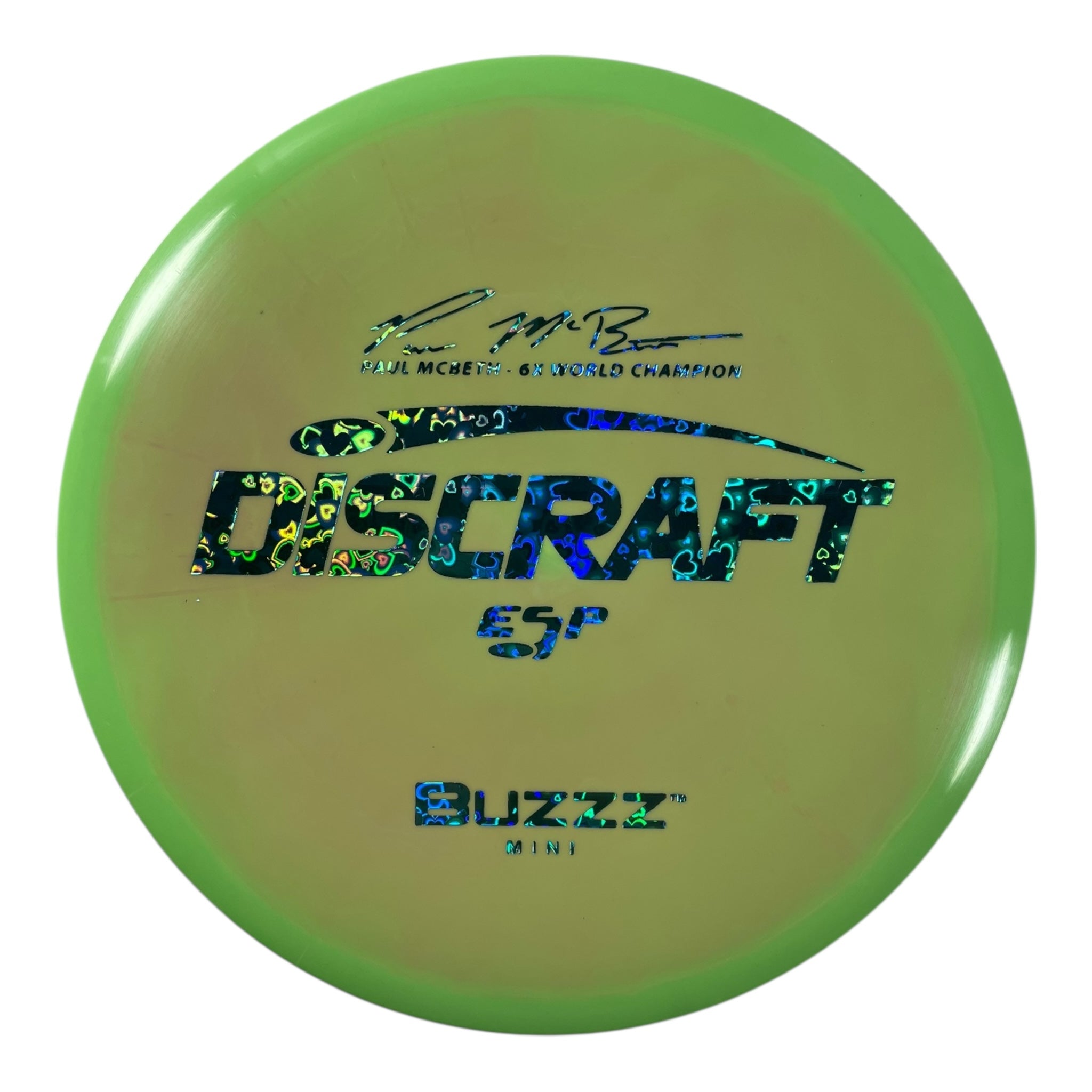 Discraft Discraft Buzzz Mini Marker Disc | ESP | Green/Blue Hearts Disc Golf