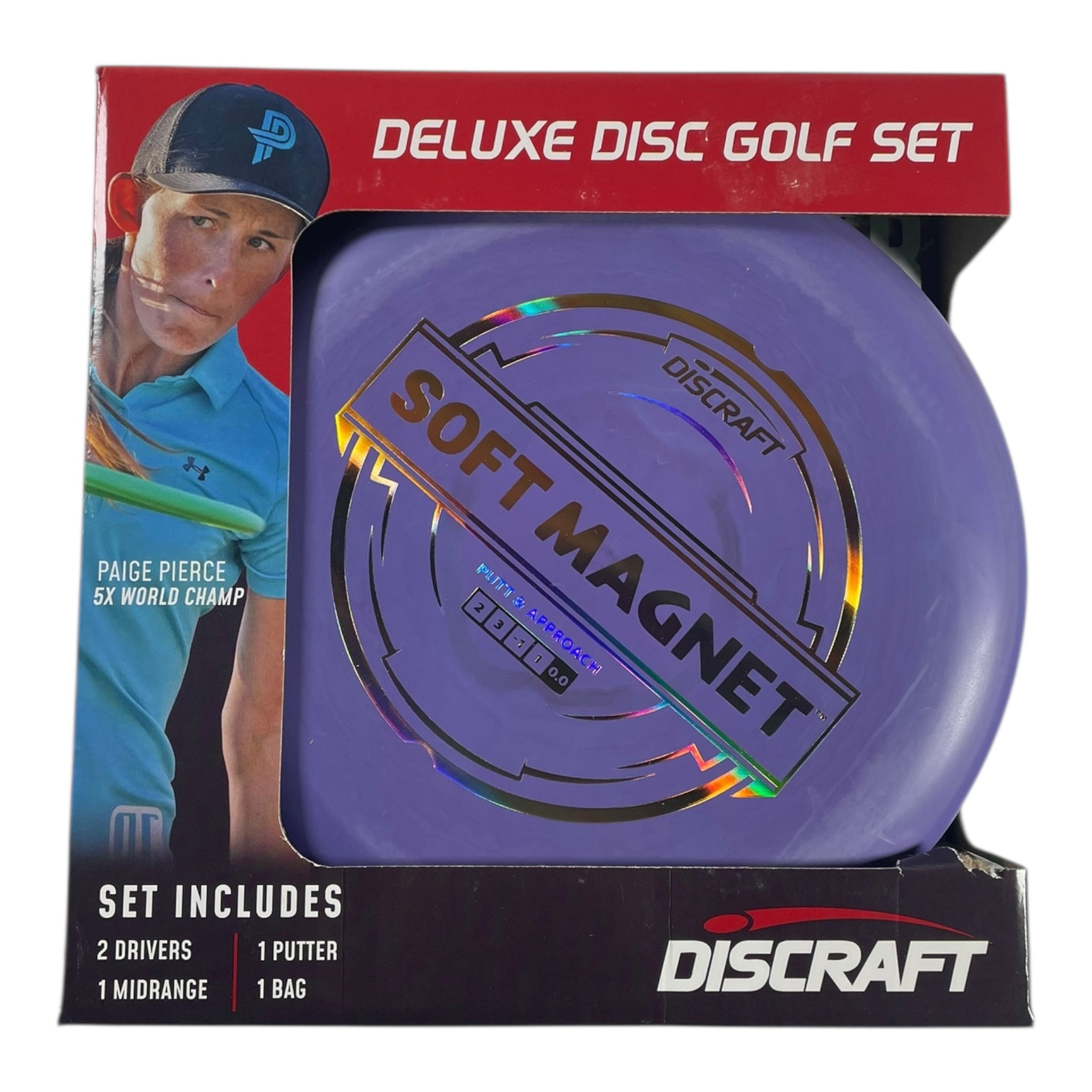 Discraft Discraft Deluxe Disc Golf Set - Includes Shoulder Bag, Magnet, Buzzz, Heat, and Avenger SS Disc Golf
