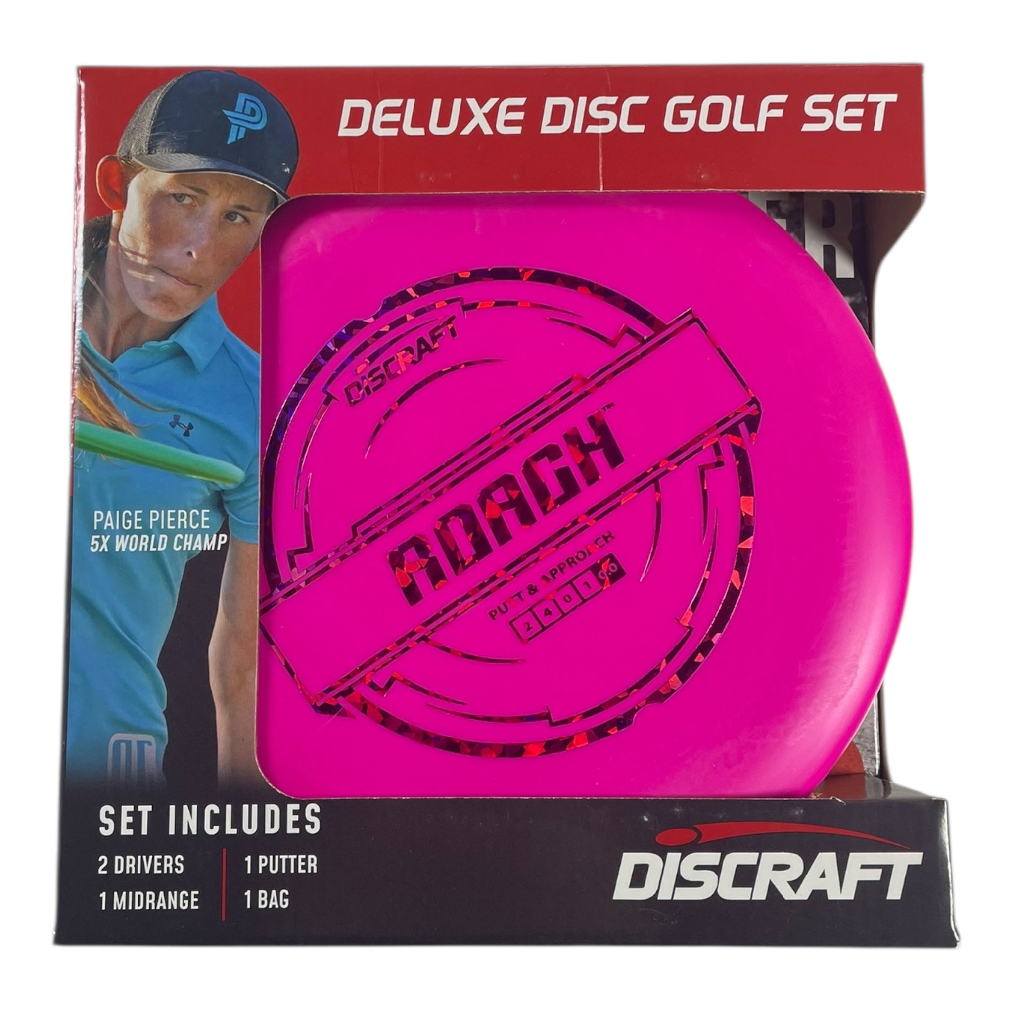 Discraft Discraft Deluxe Disc Golf Set - Includes Shoulder Bag, Roach, Buzzz, Heat, and Avenger SS Disc Golf