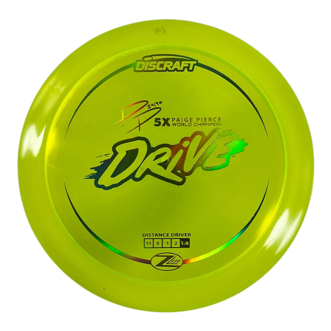 Discraft Drive | Z Lite | Yellow/Green Holo 163g (Paige Pierce) Disc Golf