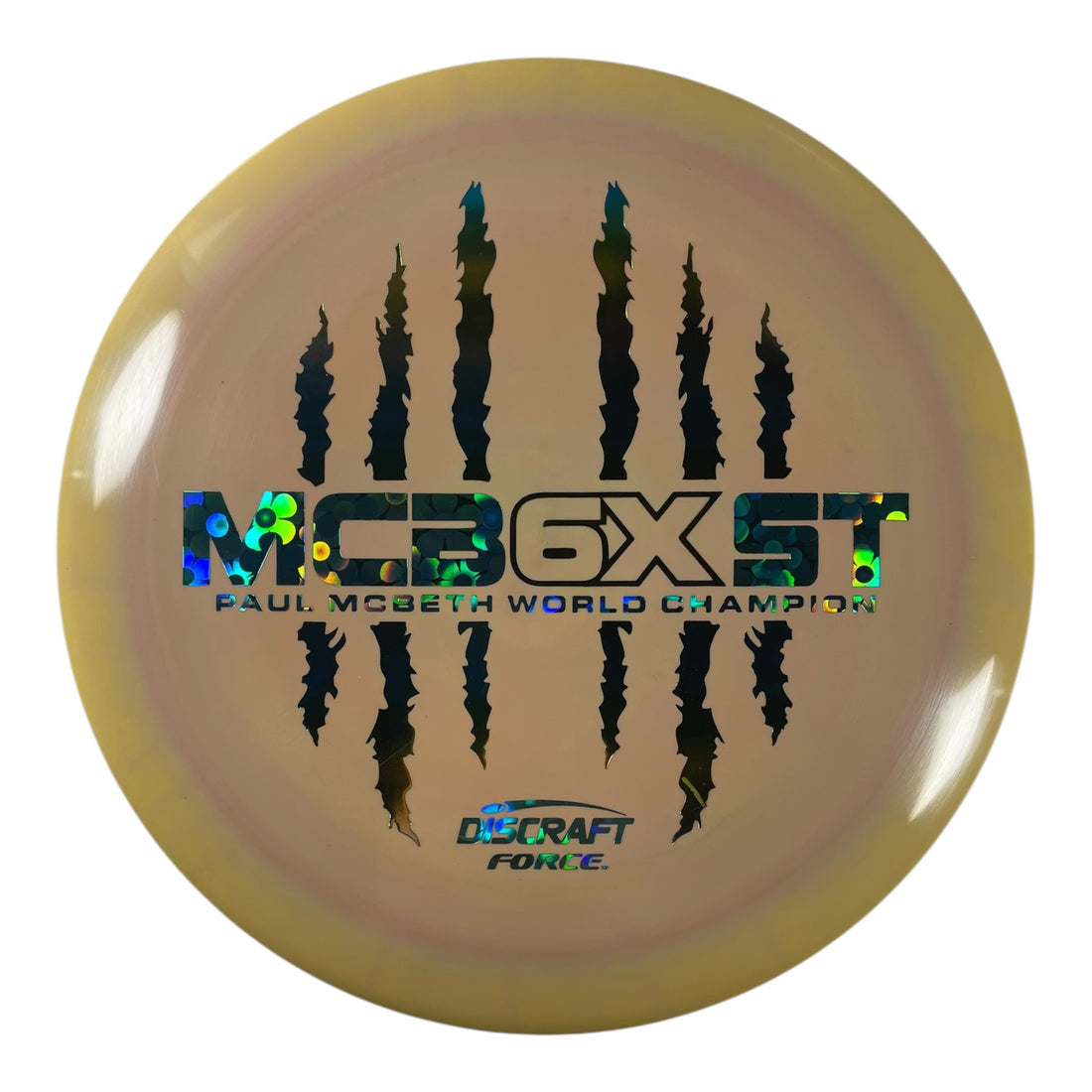 Discraft Force | ESP | Yellow/Multi 172g (Paul McBeth 6x Claw) Disc Golf