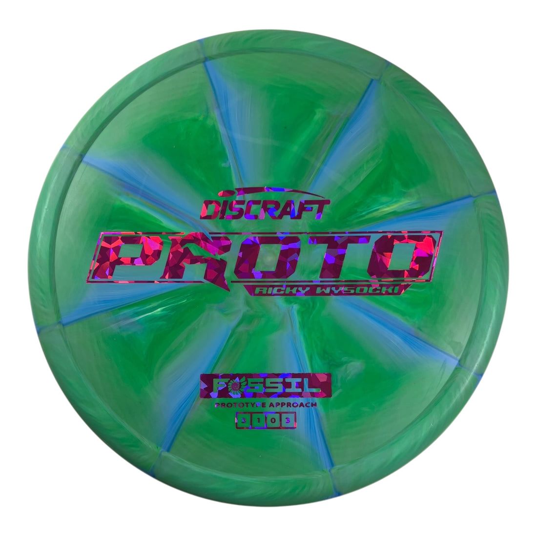 Discraft Fossil | Prototype Putter Blend | Green/Pink 173g (Ricky Wysocki) Disc Golf