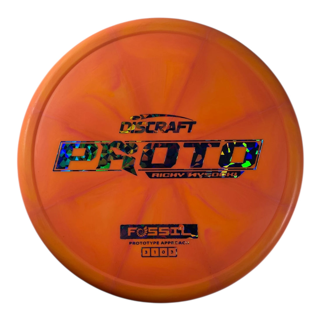 Discraft Fossil | Prototype Putter Blend | Orange/Blue Holo 175g (Ricky Wysocki) Disc Golf