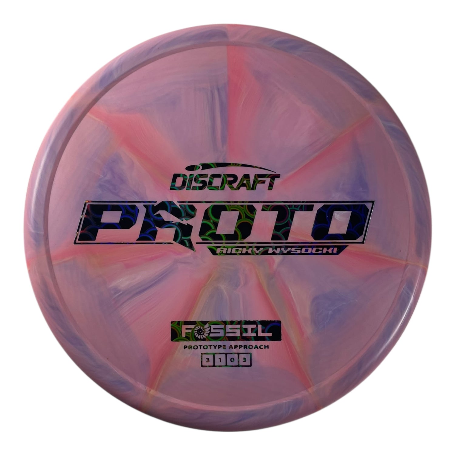 Discraft Fossil | Prototype Putter Blend | Pink/Black Holo 174g (Ricky Wysocki) Disc Golf