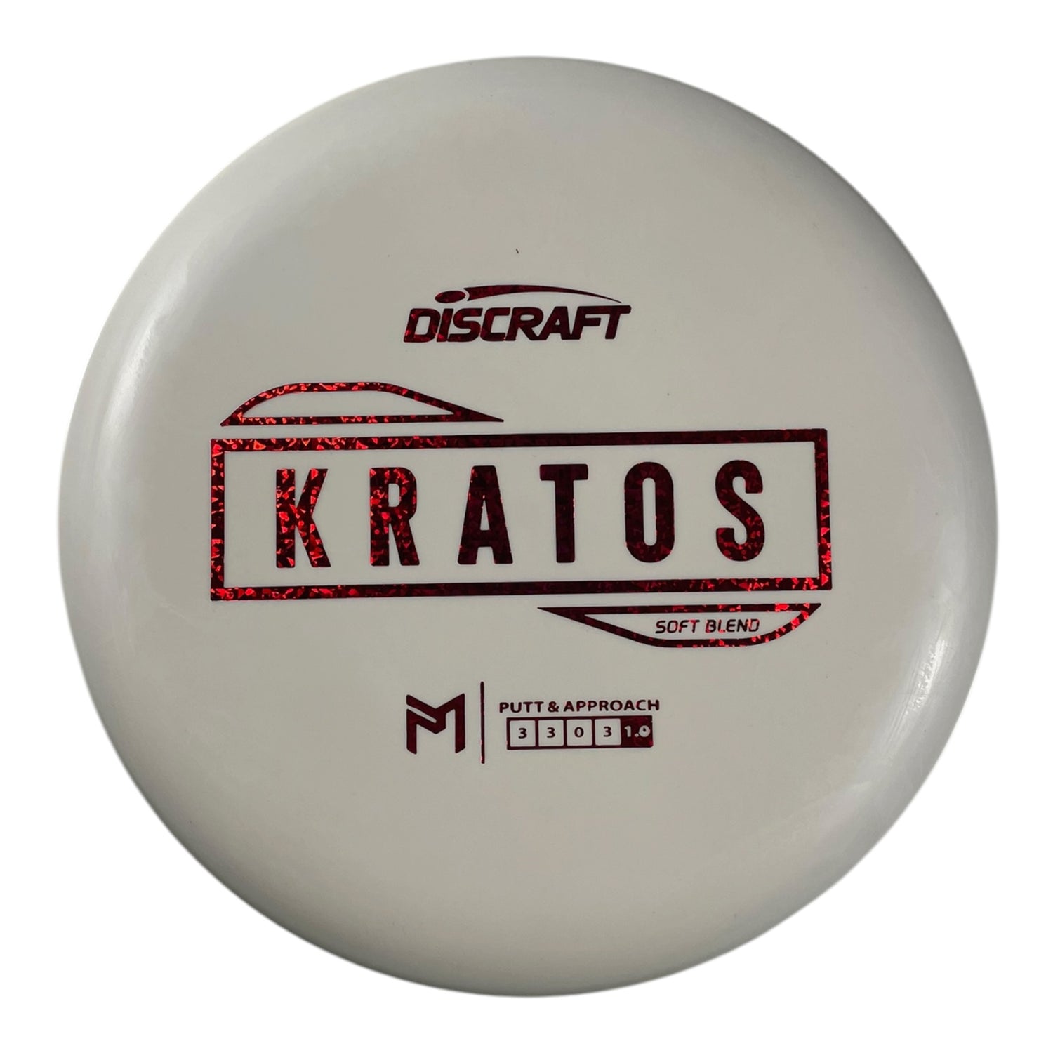 Discraft Kratos | Putter Line Soft | White/Red Sparkle 172g Disc Golf