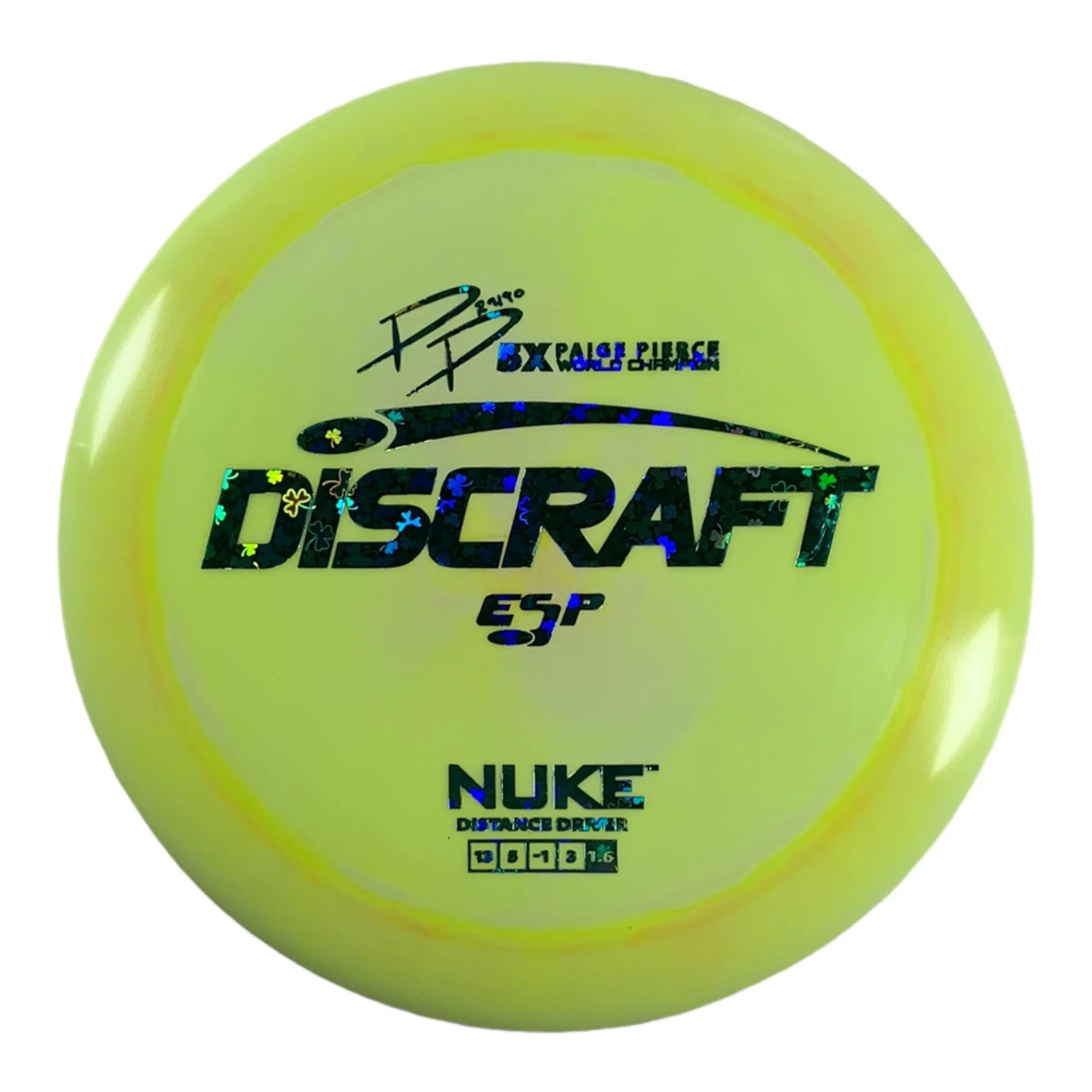 Discraft Nuke | ESP | Yellow/Clovers 174g (Paige Pierce) Disc Golf