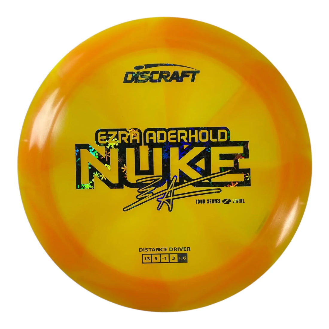 Discraft Nuke | Z Swirl | Yellow/Snowflakes 174g (Ezra Aderhold 2025 Tour Series) Disc Golf