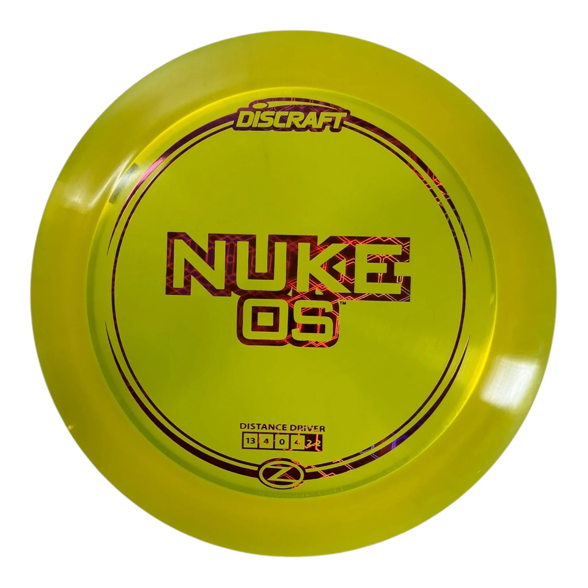 Discraft Nuke OS | Z Line | Yellow/Pink 174g Disc Golf