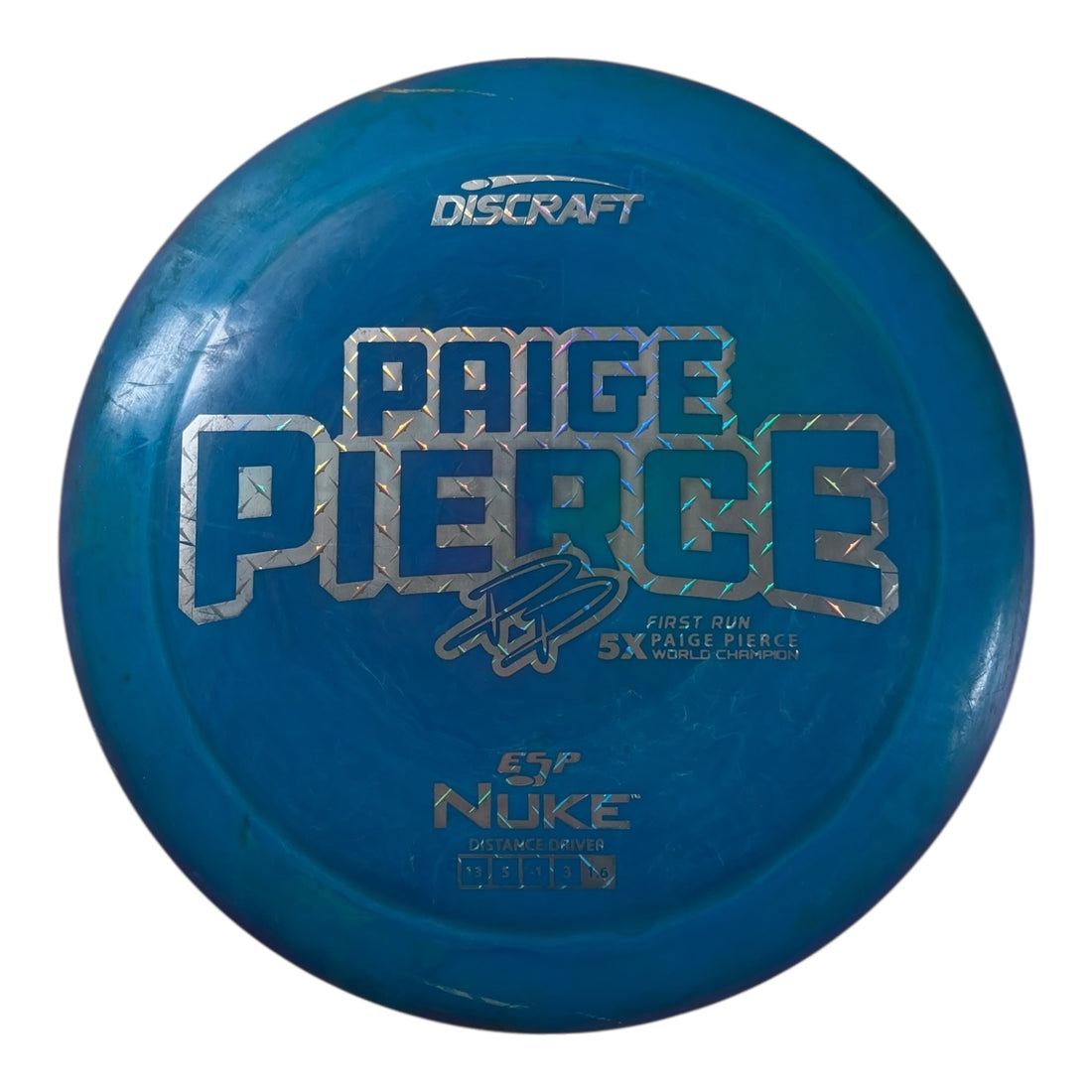 Discraft Nuke - Used Fair | ESP | Blue/Metal 175g (Paige Pierce 5X) Disc Golf