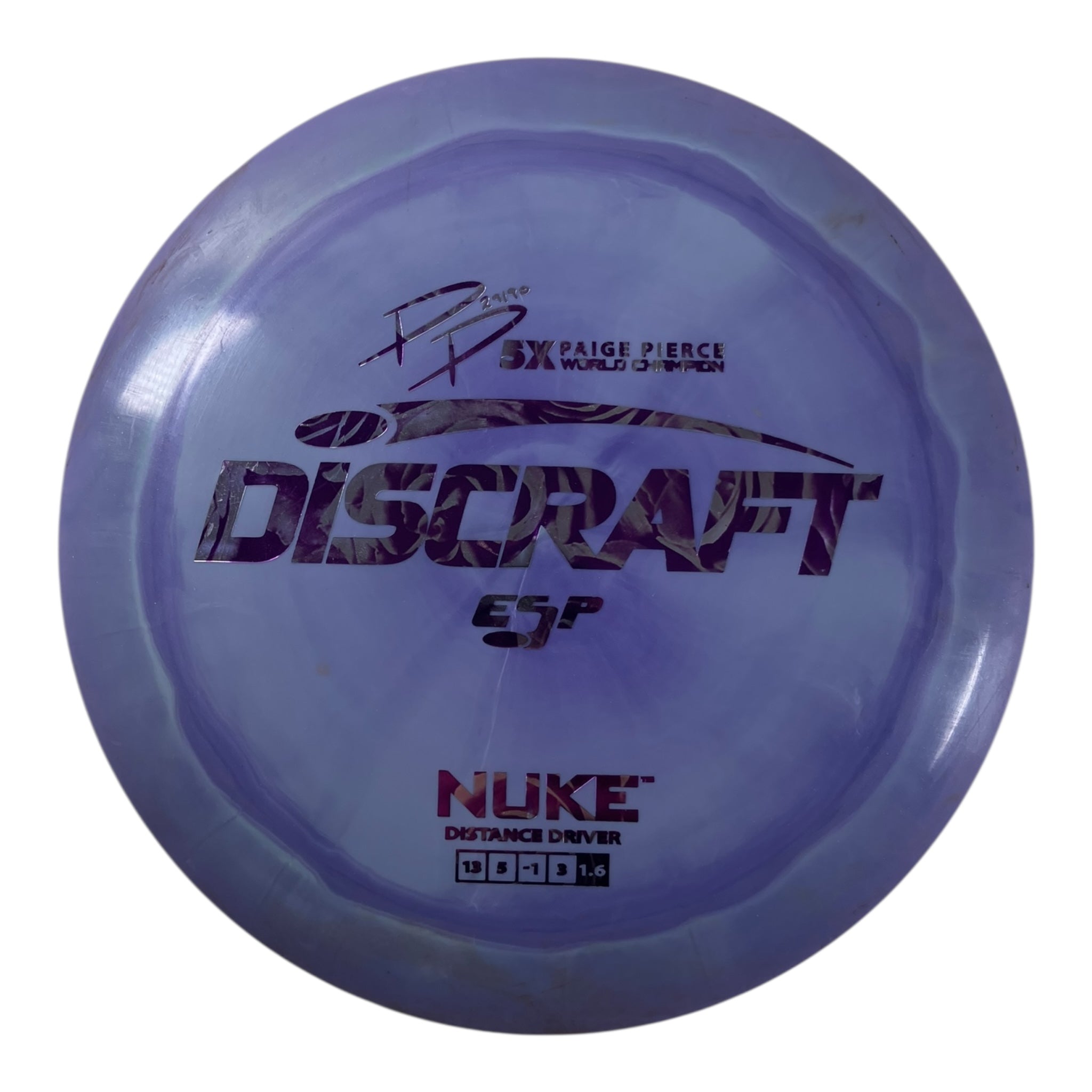 Discraft Nuke - Used Fair | ESP | Purple/Roses 173g (Paige Pierce 5X) Disc Golf
