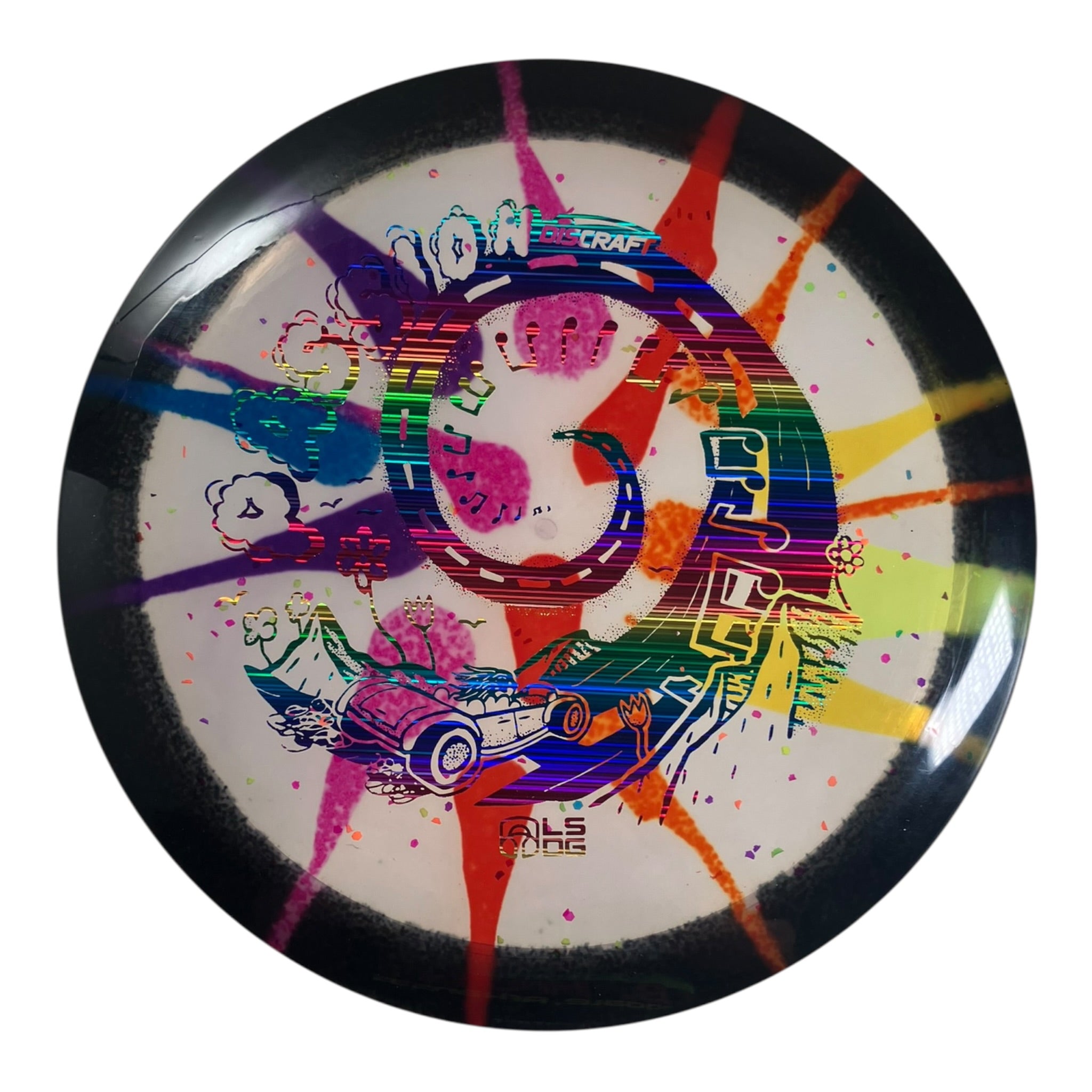 Discraft Passion | Fly Dye Confetti | Black/Rainbow 166g (Ledgestone Finale) Disc Golf