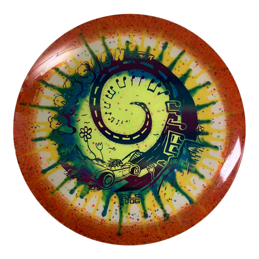 Discraft Passion | Fly Dye Confetti | Orange/Sunset 175g (Ledgestone Finale) Disc Golf