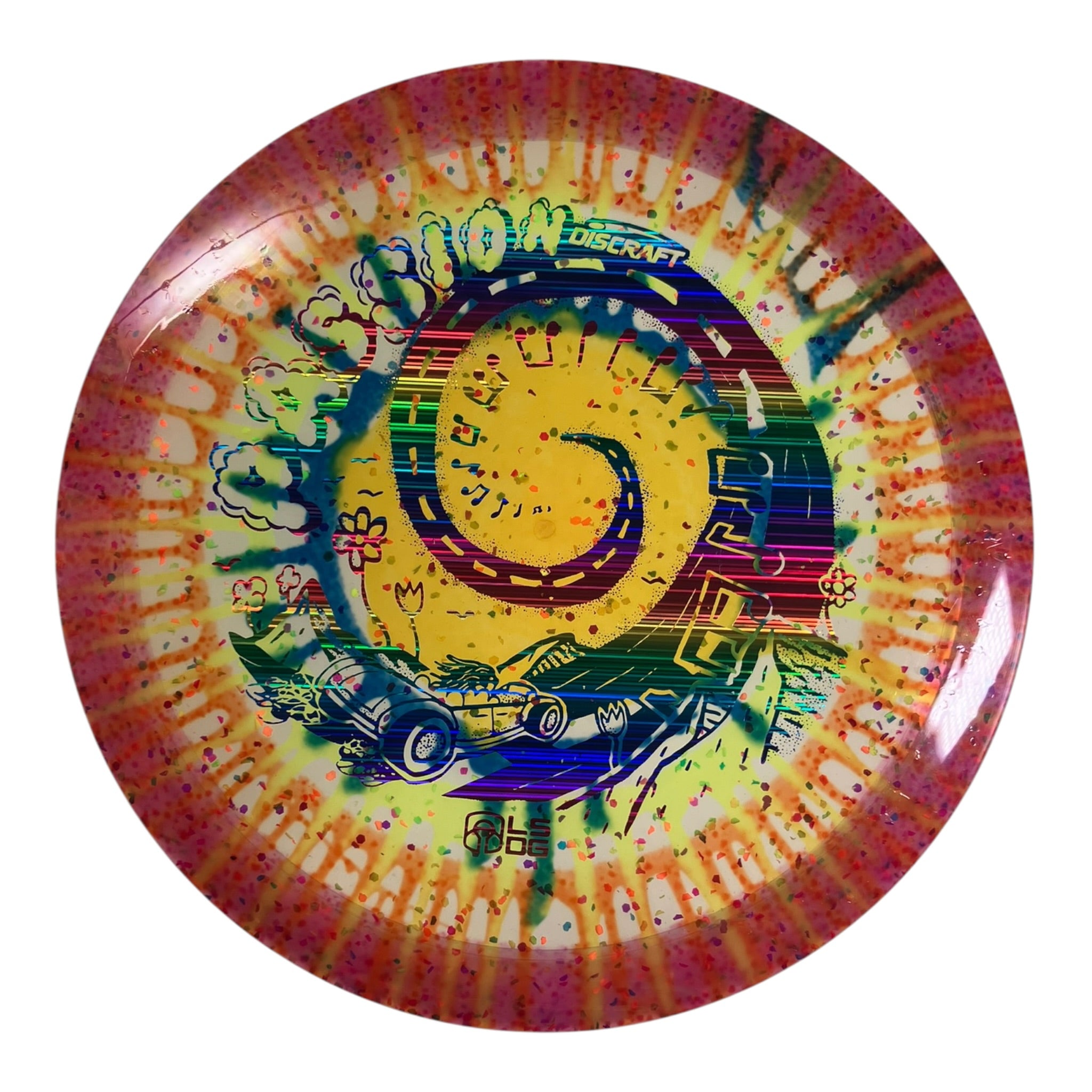 Discraft Passion | Fly Dye Confetti | Red/Multi 172g (Ledgestone Finale) Disc Golf