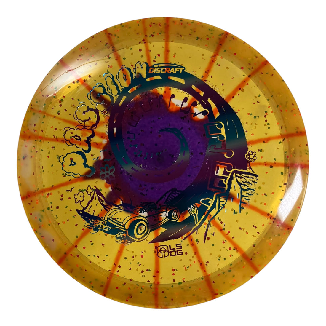 Discraft Passion | Fly Dye Confetti | Yellow/Pink/Sunset 174g (Ledgestone Finale) Disc Golf