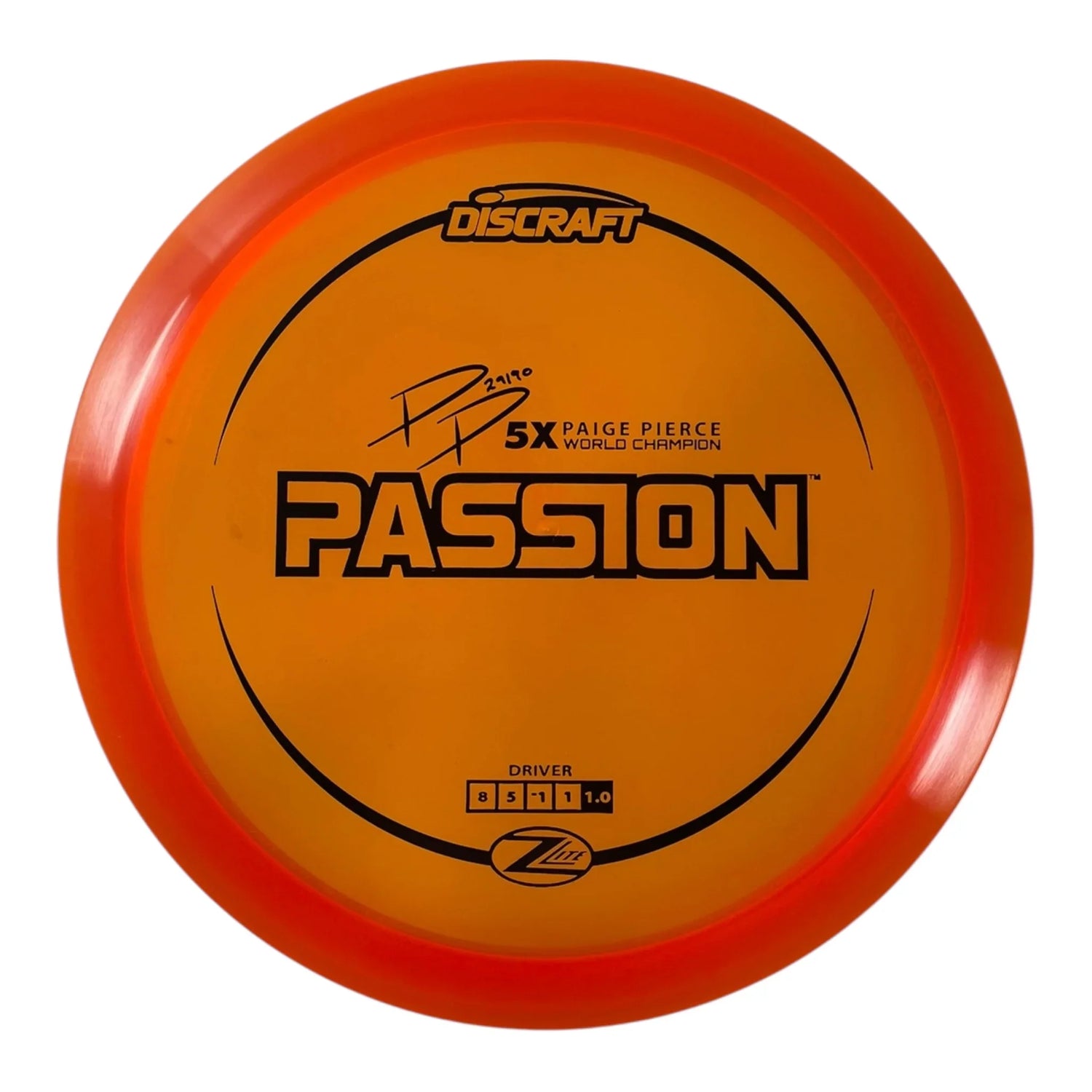 Discraft Passion | Z Lite | Orange/Black 153g (Paige Pierce) Disc Golf