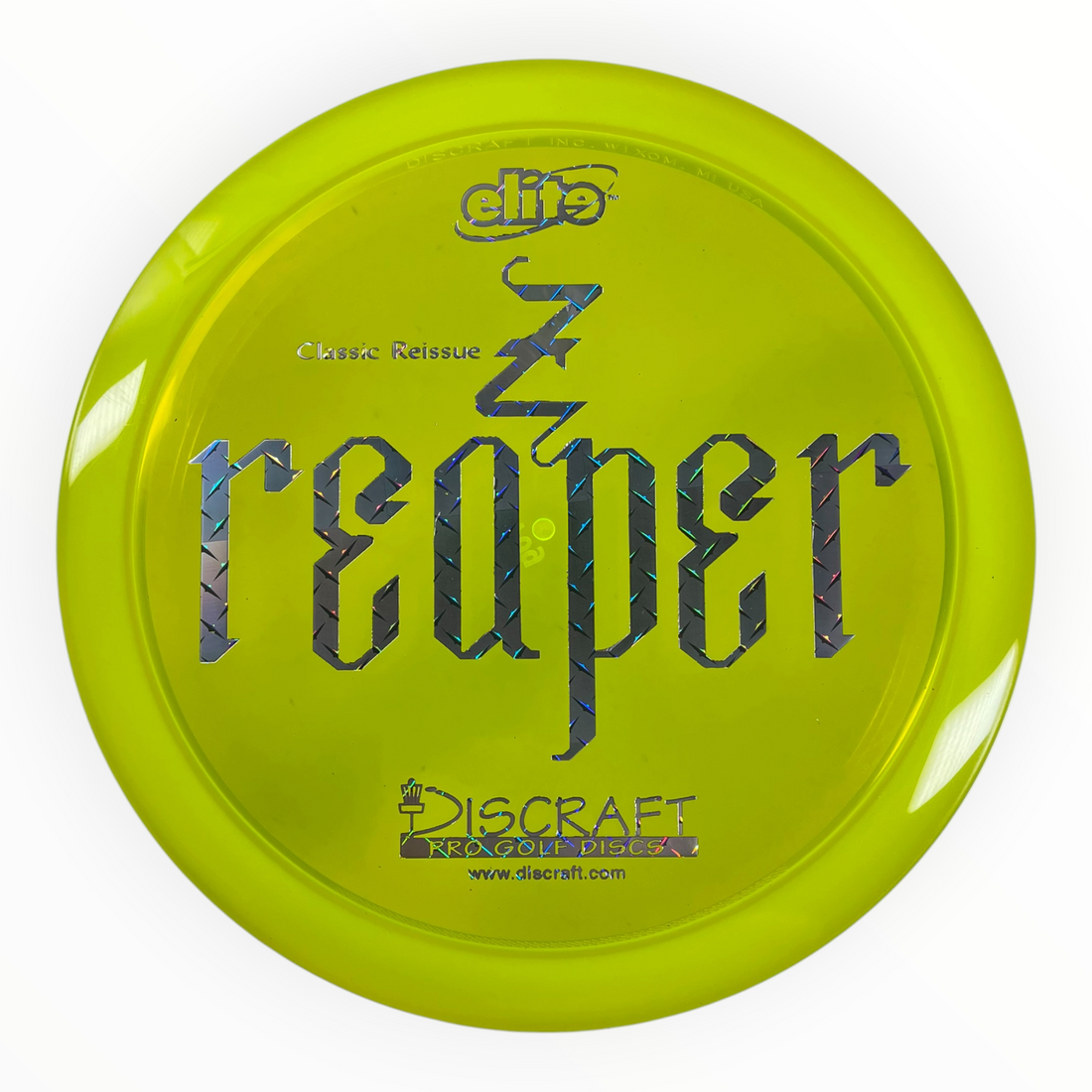 Discraft Reaper | Z Line | Yellow/Metal 174g (Classic Reissue) Disc Golf