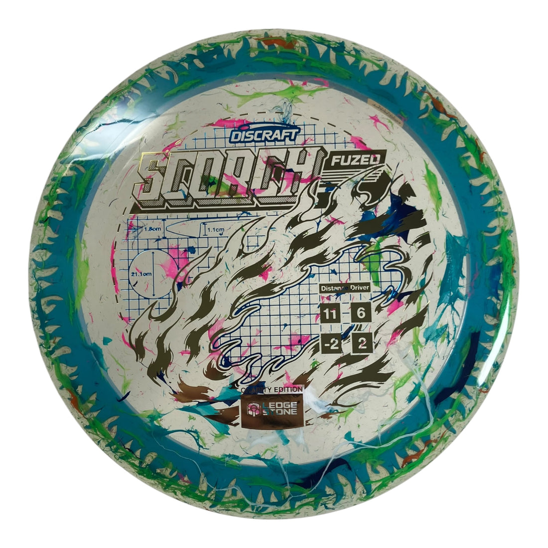 Discraft Scorch | FuZed w/ ESP Rim | Blue/Gold 173g (Ledgestone Finale) Disc Golf