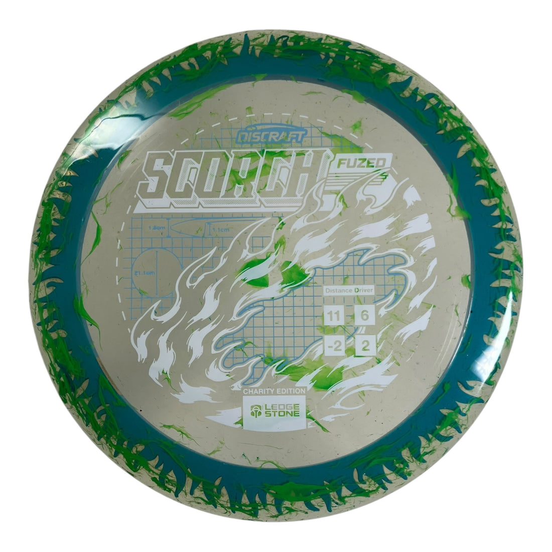 Discraft Scorch | FuZed w/ ESP Rim | Blue/White 173g (Ledgestone Finale) Disc Golf